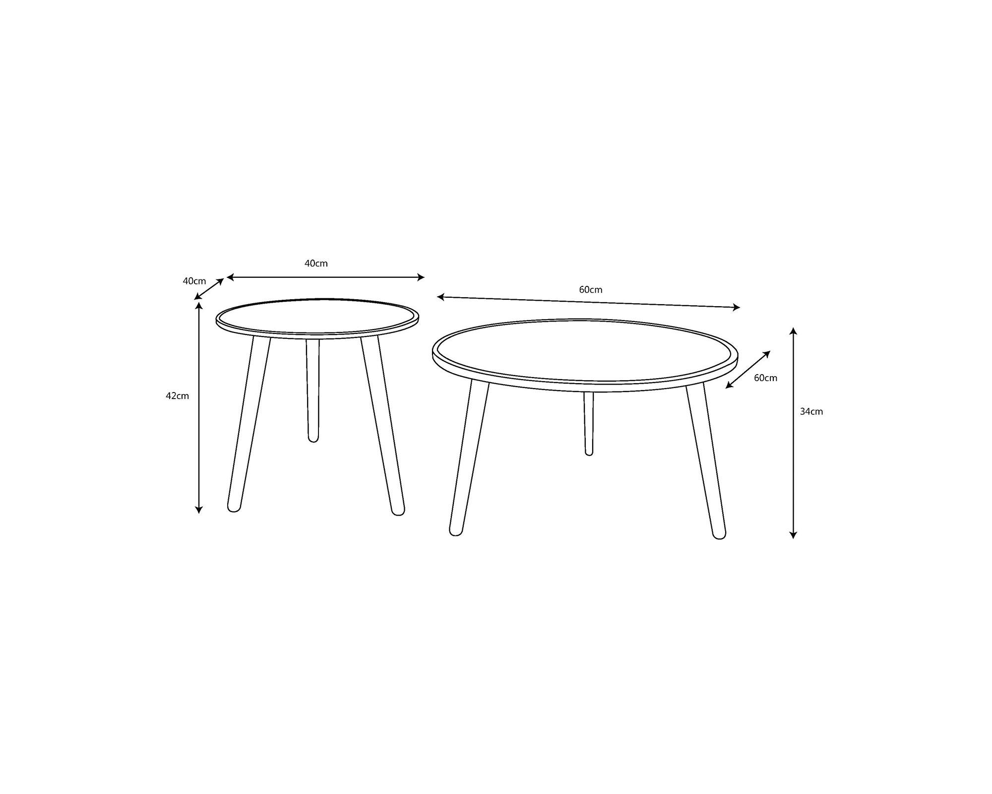 Set mesa centro Olani negro/natural 2 piezas-3