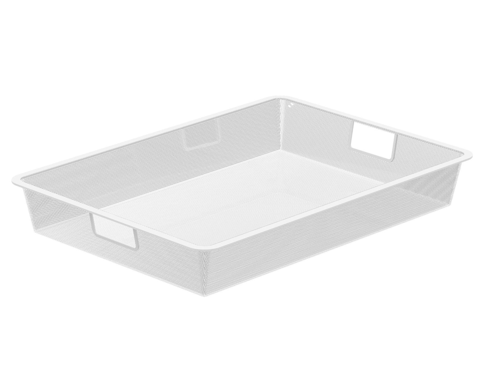 Canasto malla metal marco decorativo 8.5 cm blanco-1
