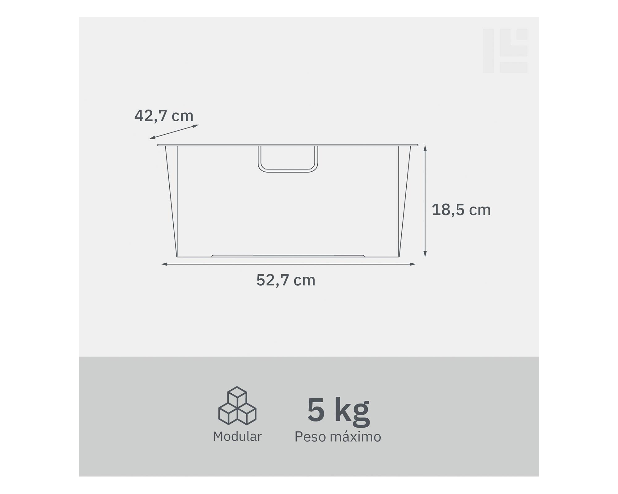 Canasto marco malla blanco 18.5x52.7x42.7 cm-2