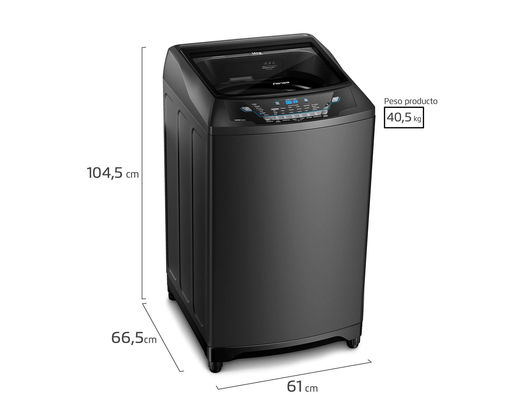 Lavadora Premium Care 16 Onix superior 16 kg gris-4
