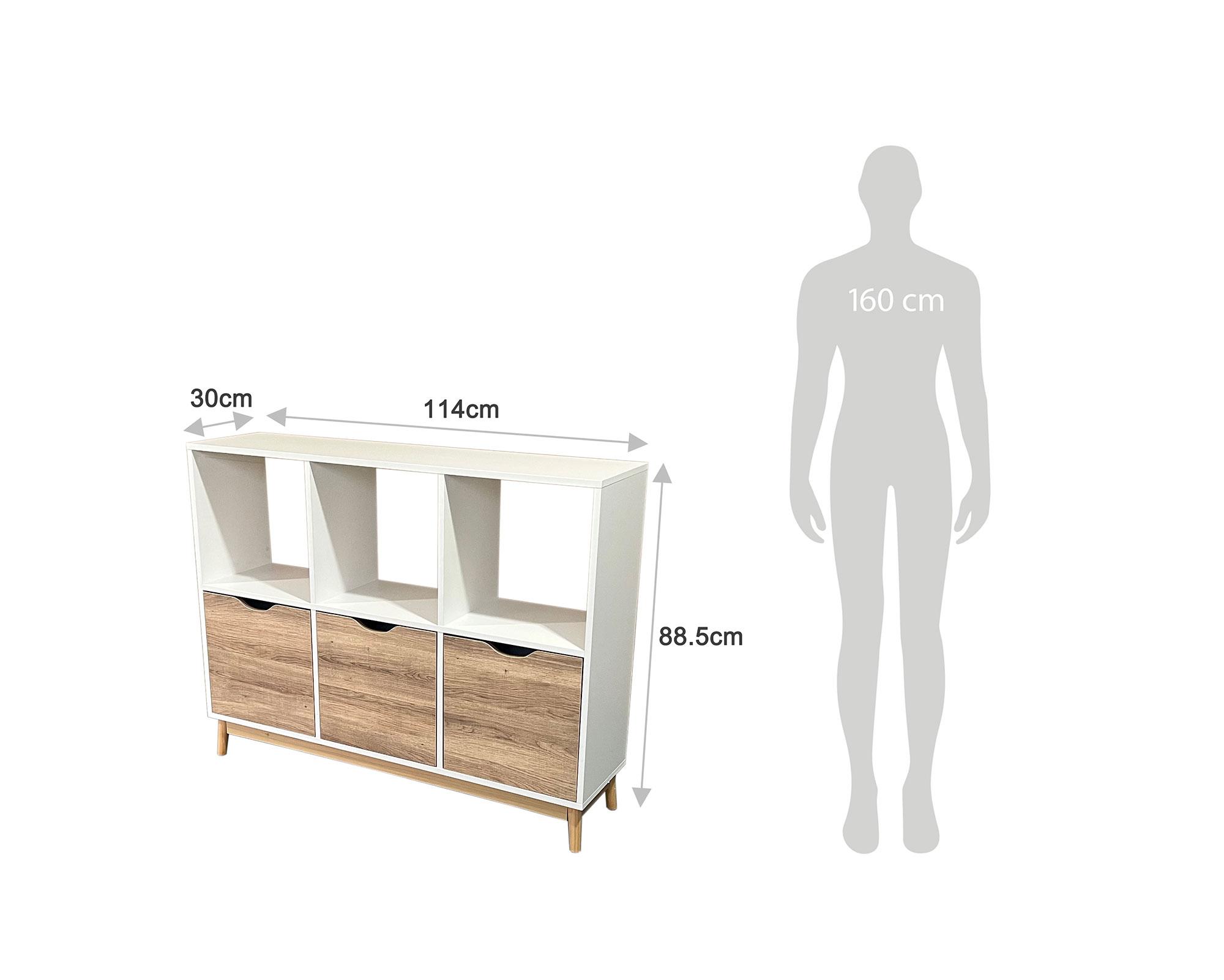 Estante organizador Florencia blanco/natural 88.5x114x30 cm-1