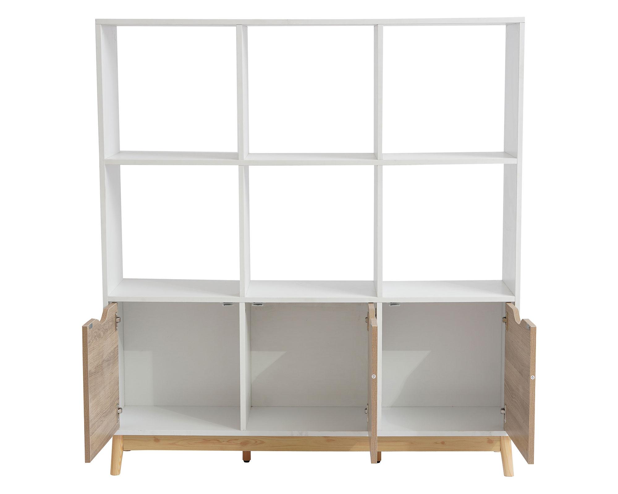 Estante organizador Florencia blanco/natural 126x114x30 cm-4