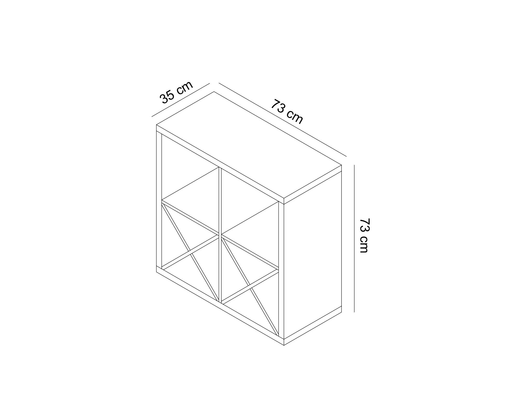 Estante Liam 73x73x35 cm blanco-2