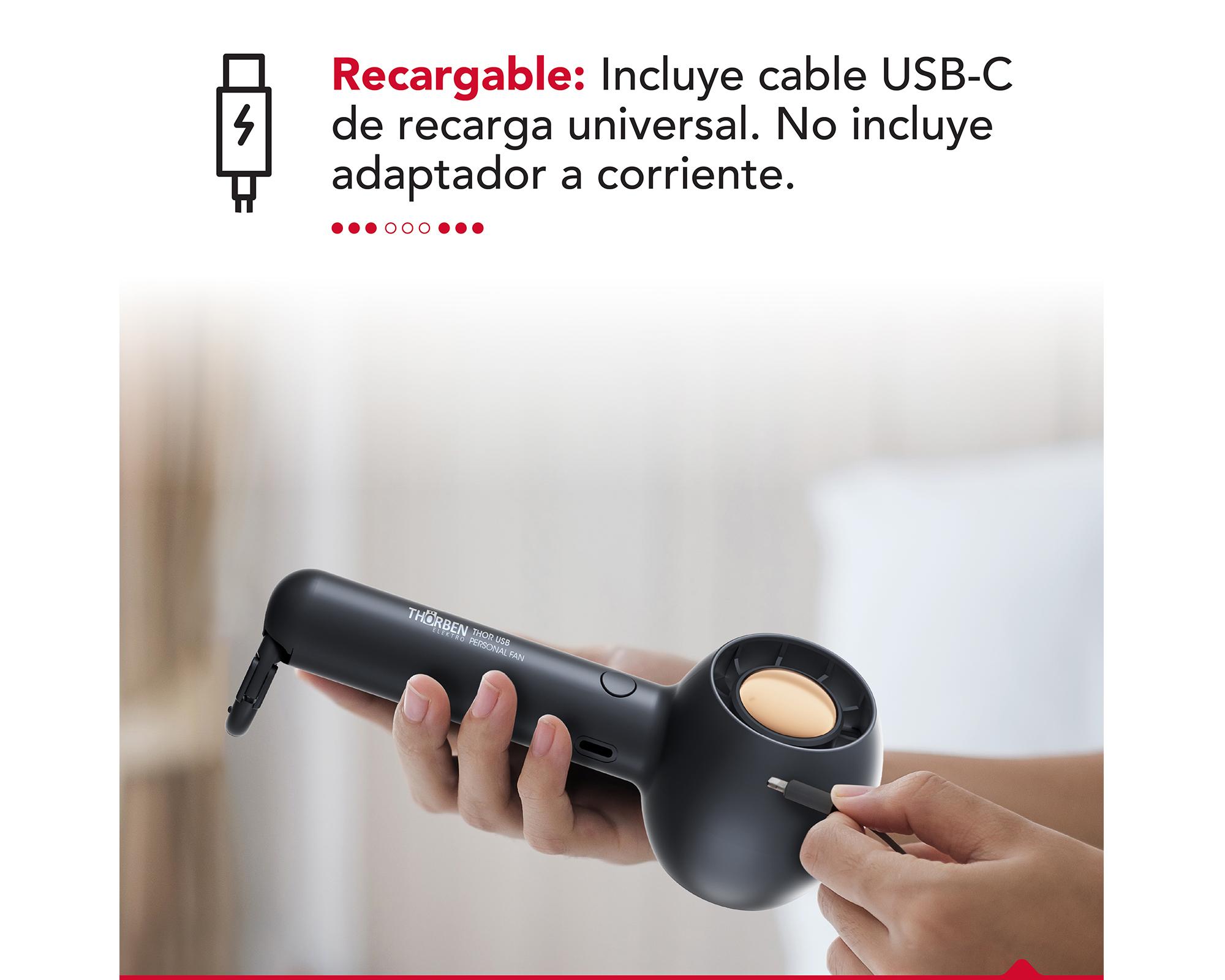 Ventilador personal Thor USB fan black 125 g-2