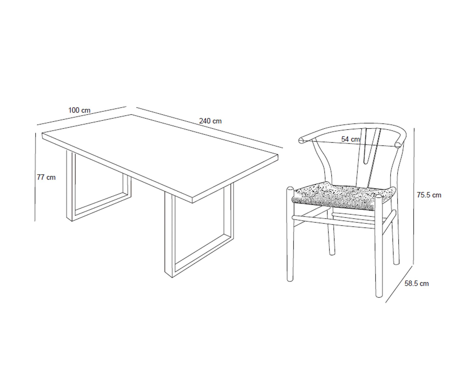 Comedor 8 sillas Leia madera/negro-2