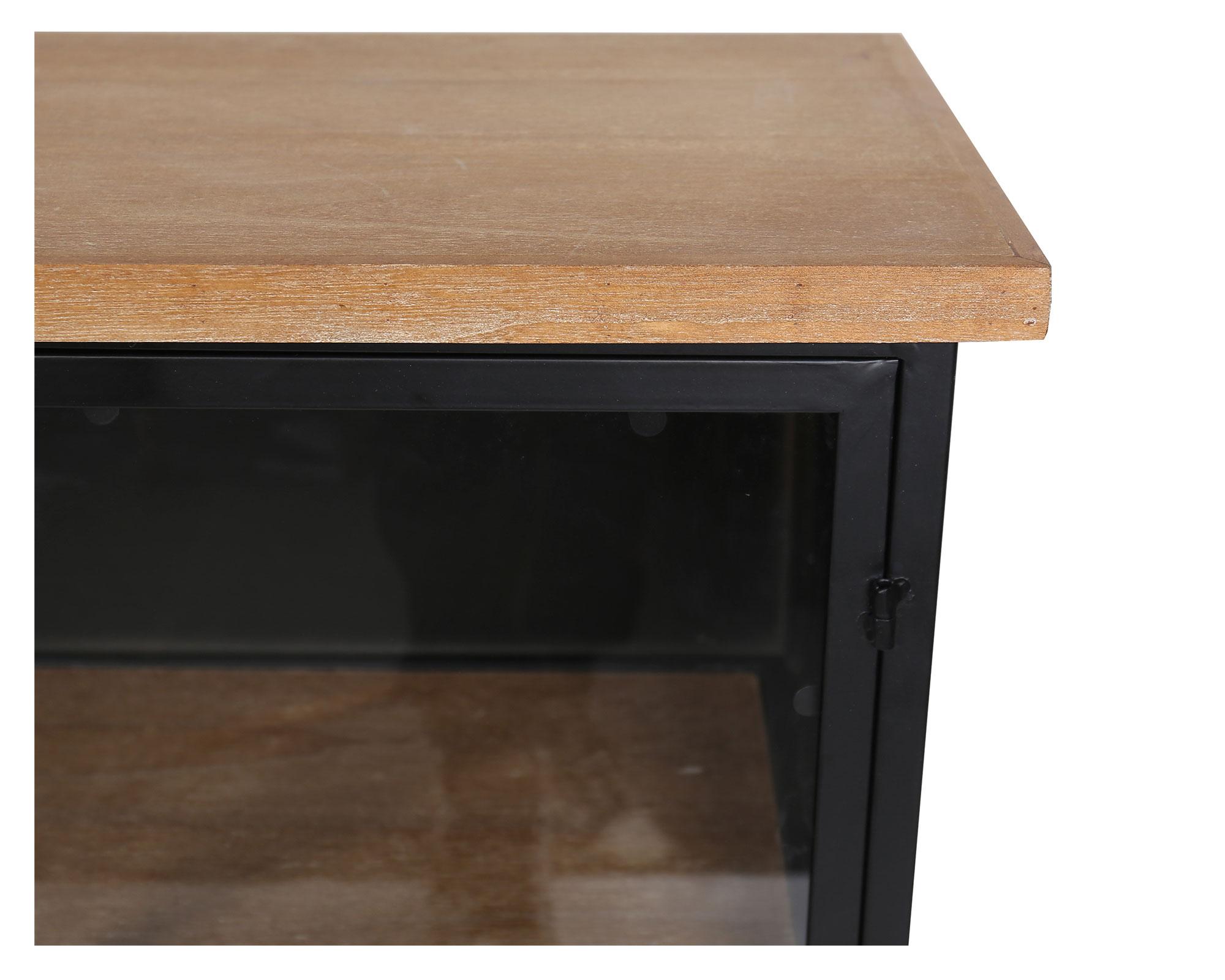 Buffet Pandi negro/natural 80x115x35 cm-4