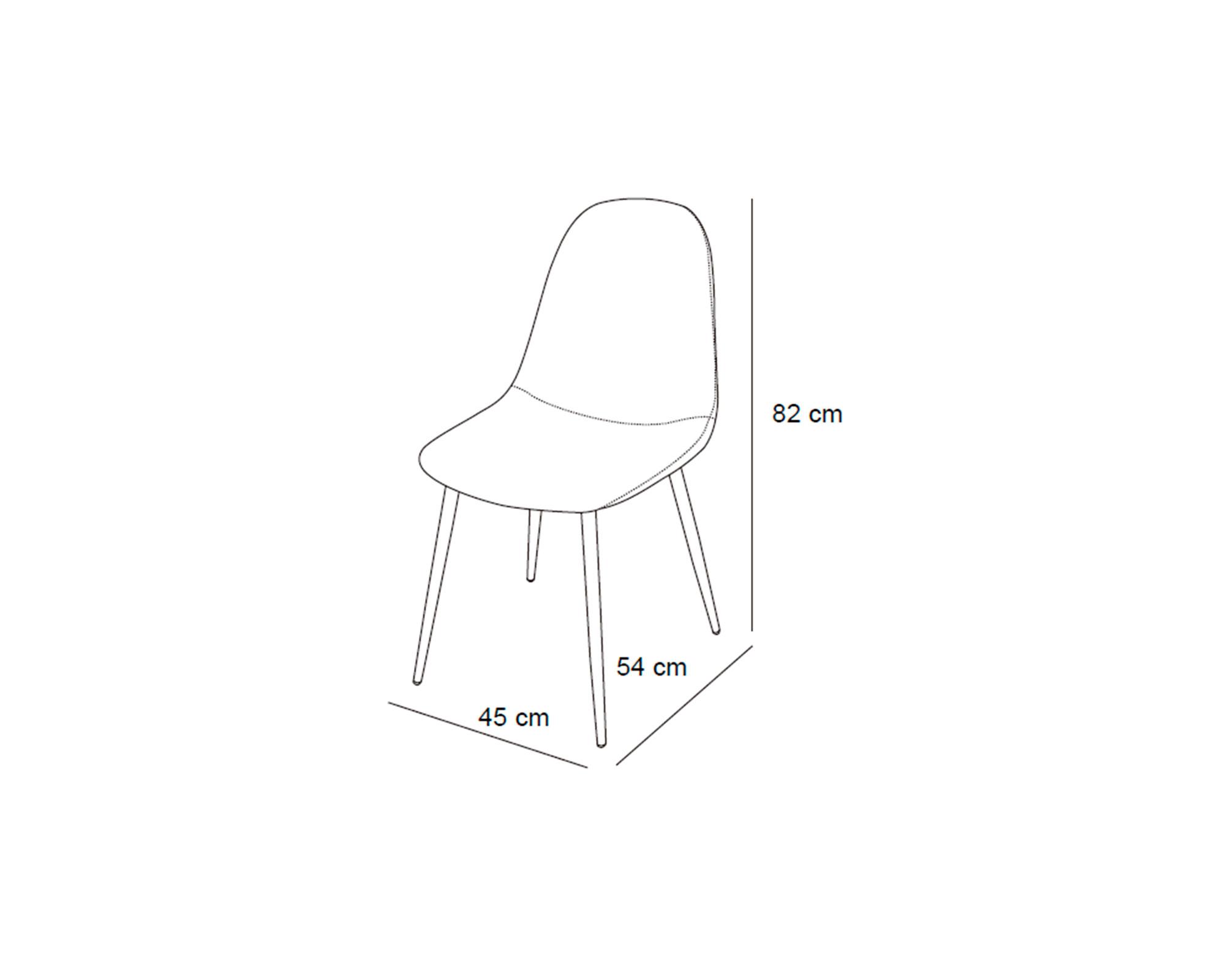 Silla Domi tela beige 82x45x54 cm-5