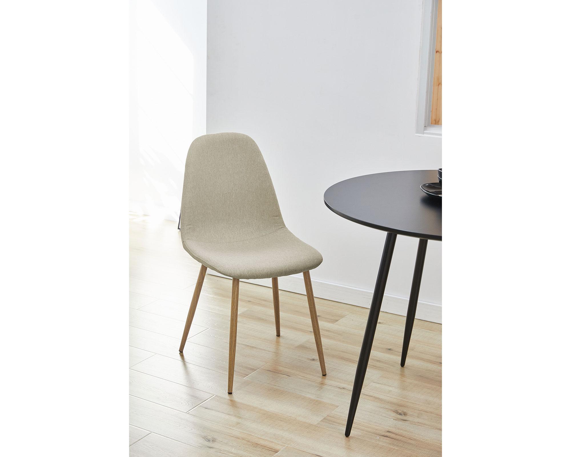 Silla Domi tela beige 82x45x54 cm-3