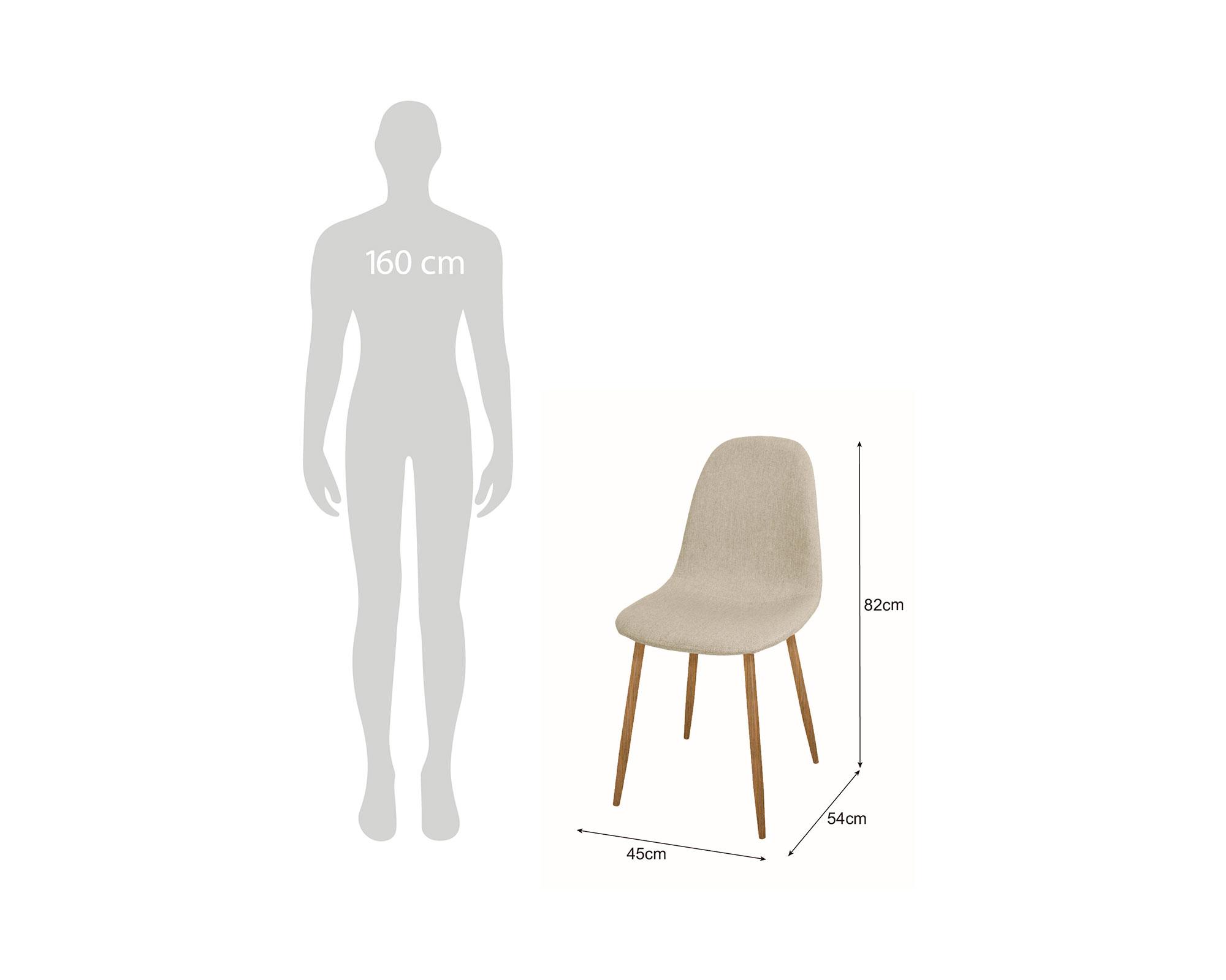 Silla Domi tela beige 82x45x54 cm-4