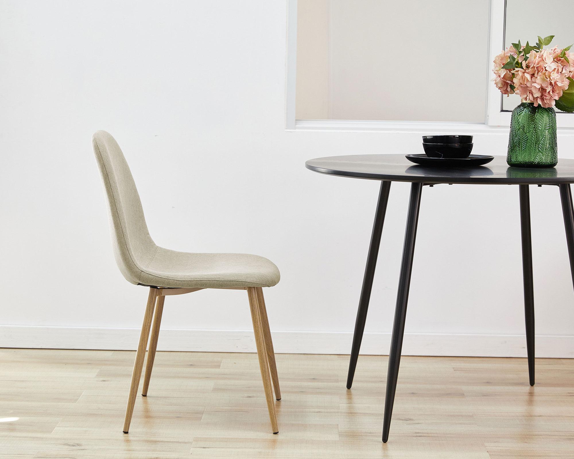 Silla Domi tela beige 82x45x54 cm-2