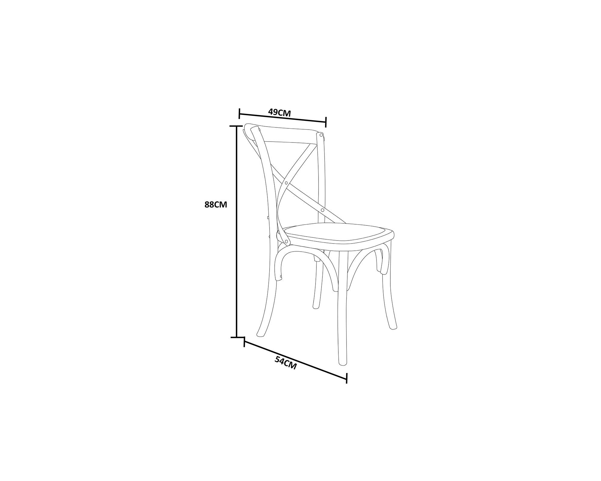 Silla madera Rustic 2.0 negro/café 88x49x54 cm-4
