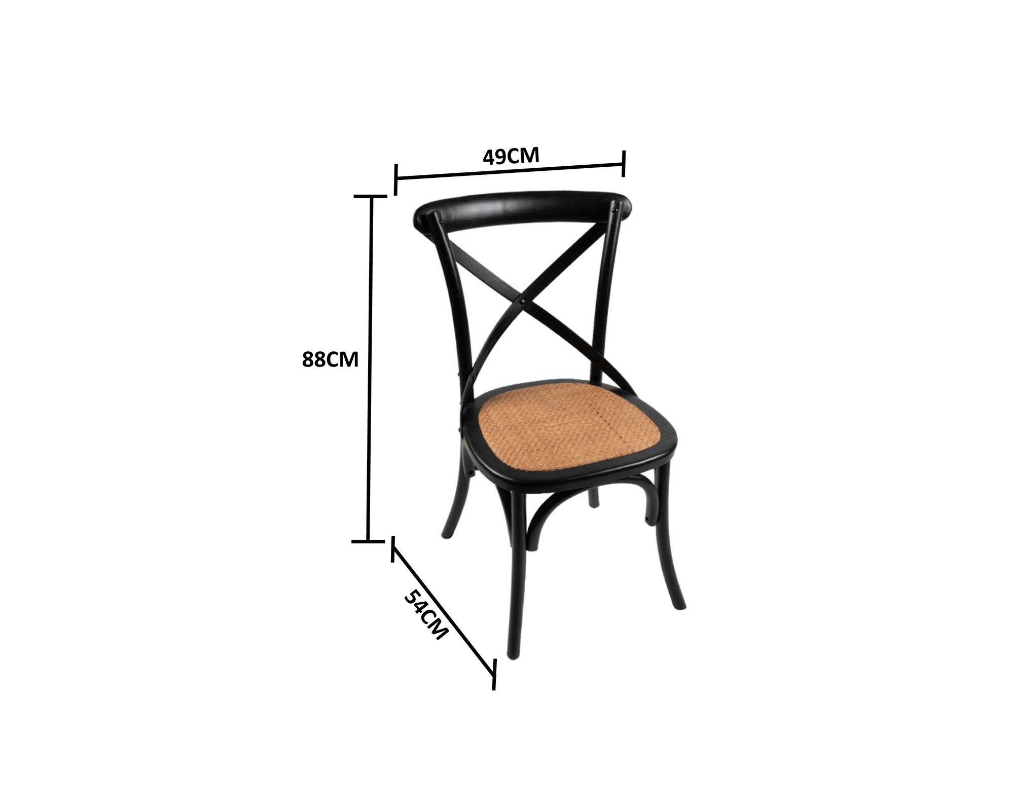 Silla madera Rustic 2.0 negro/café 88x49x54 cm-3