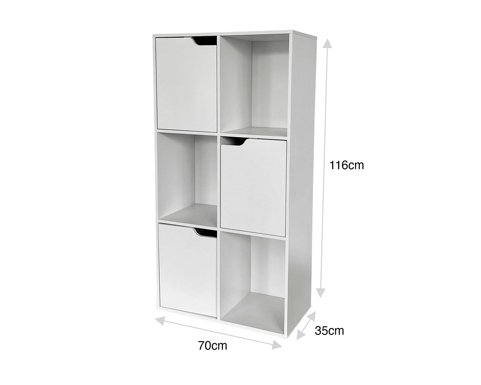 Estante 3 puertas Leo 116x70x35 cm-5