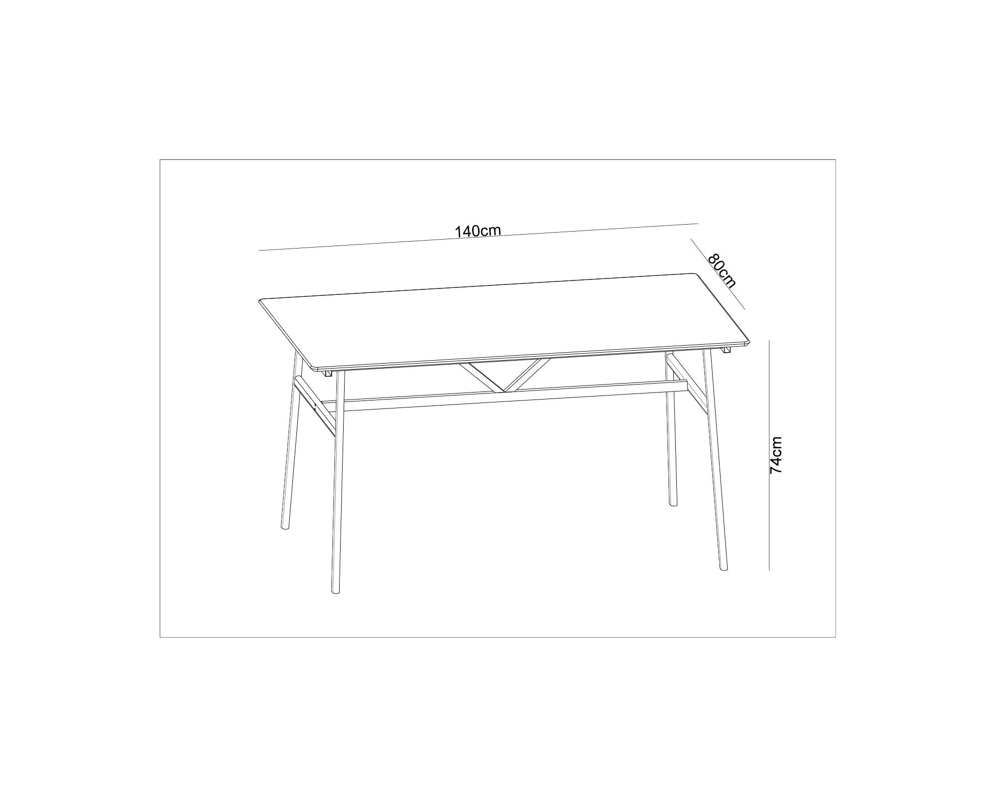 Mesa comedor Rian natural 74x140x80 cm-4