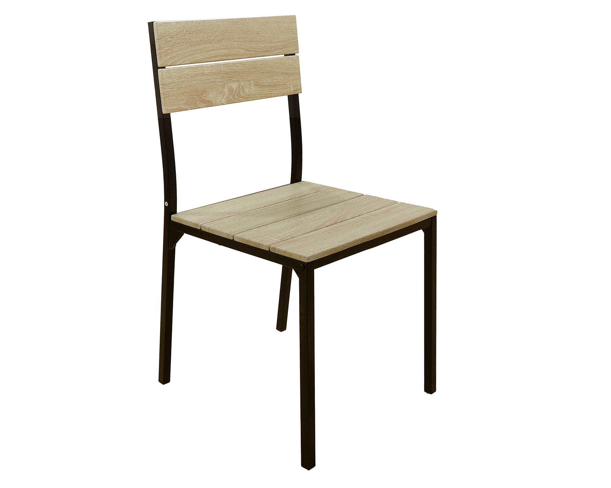 Comedor 4 sillas Eilam negro/natural 75x110x70 cm-4