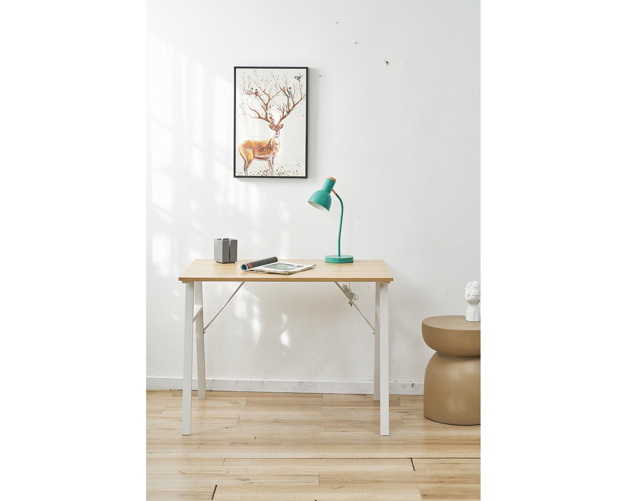 Escritorio Sienna blanco/natural 75x100x70 cm-2
