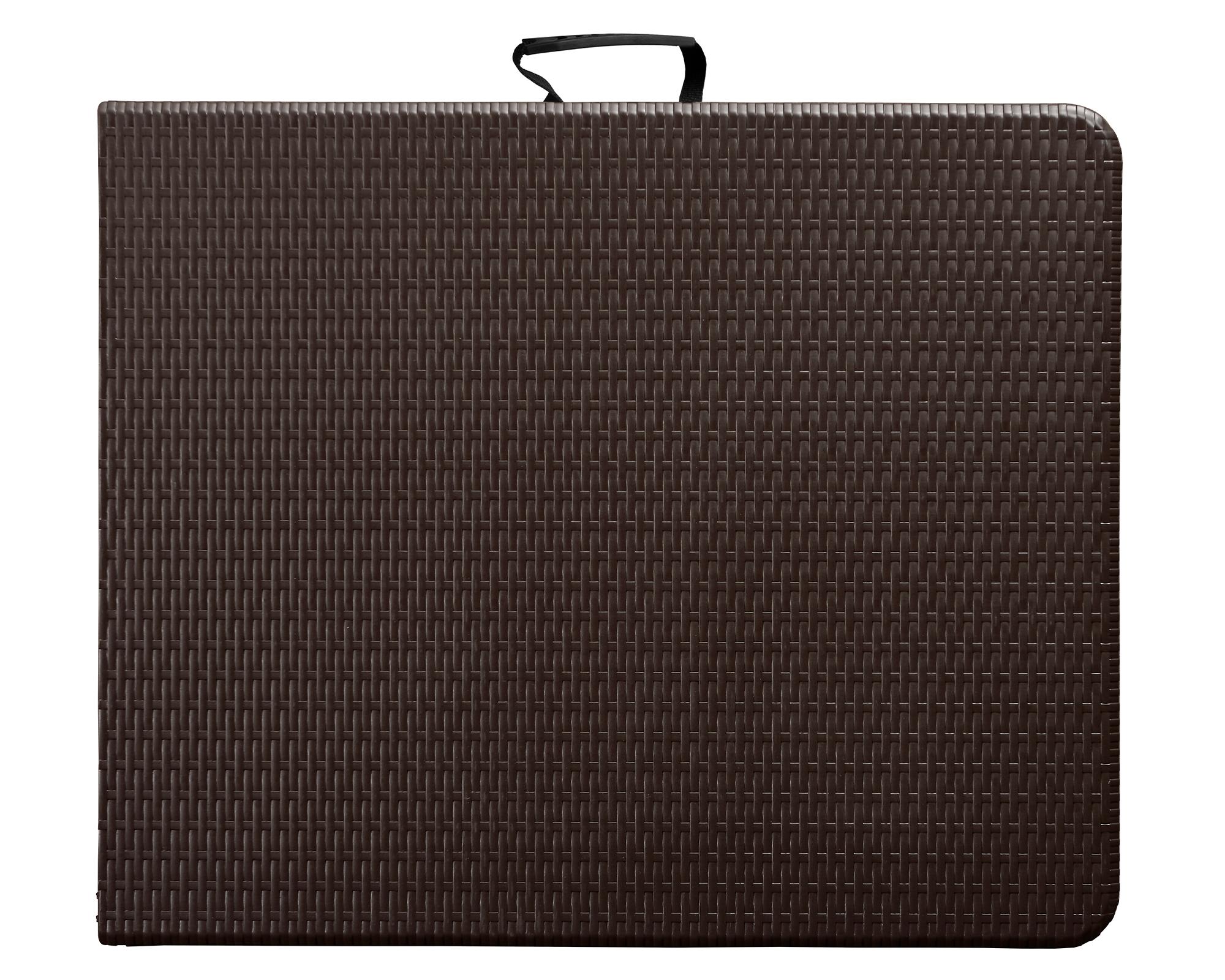 Mesa plegable rectangular ratán café 180 cm-3