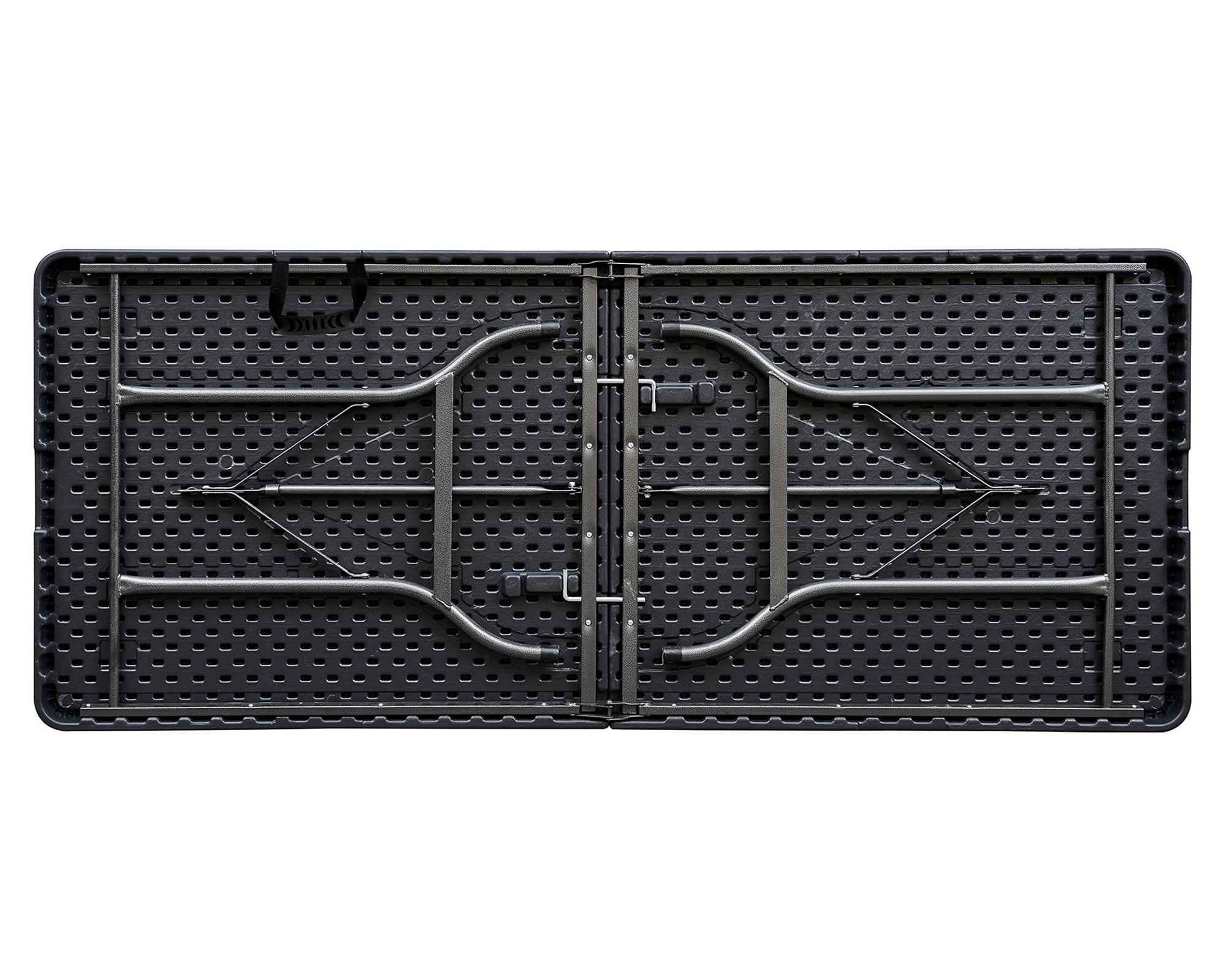 Mesa plegable rectangular ratán café 180 cm-2