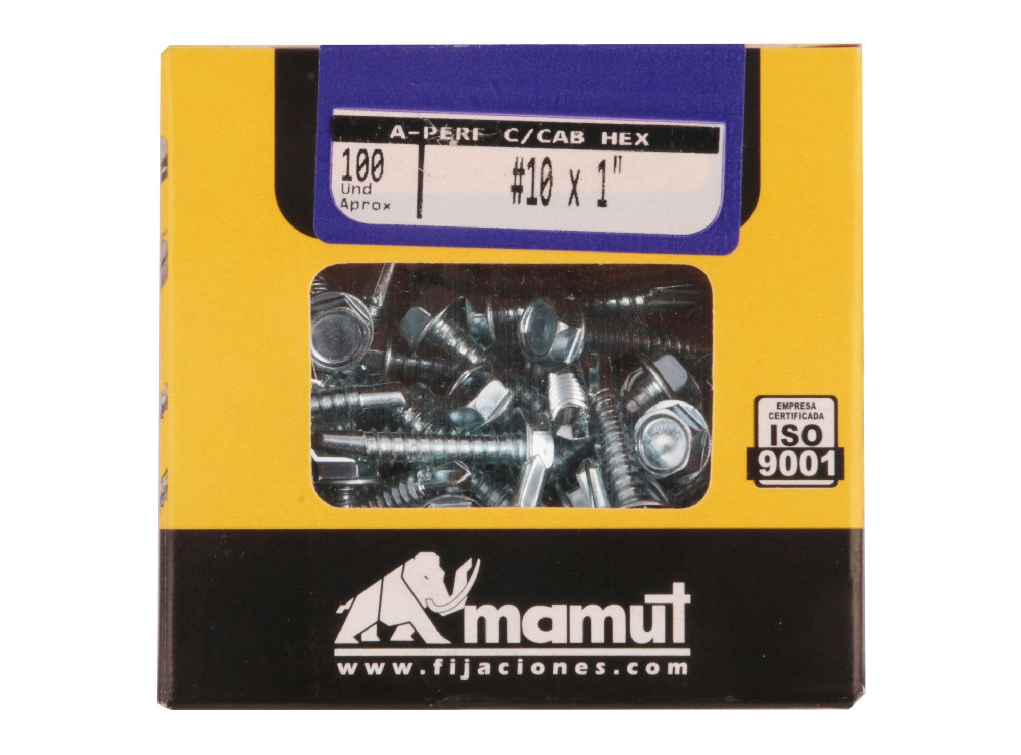 Tornillo autoperforante 10 mmx1'' sin gomilla 100 unidades Mamut-3