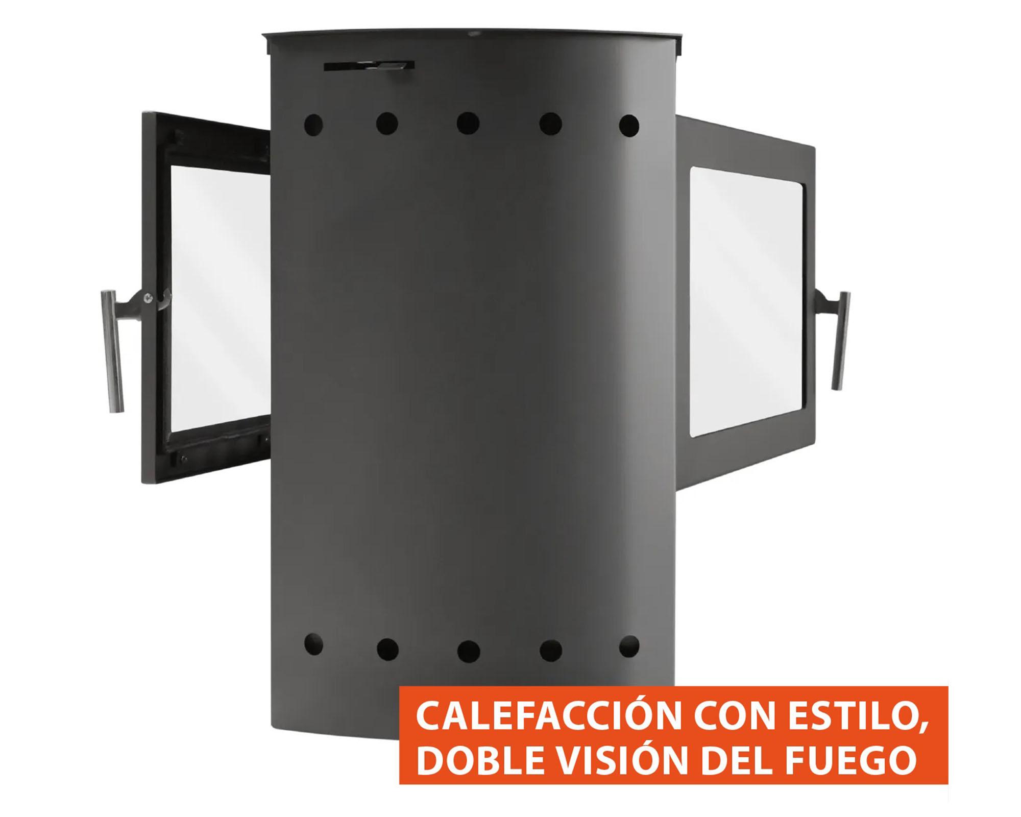 Estufa a leña Tirolesa 28 kW gris-3