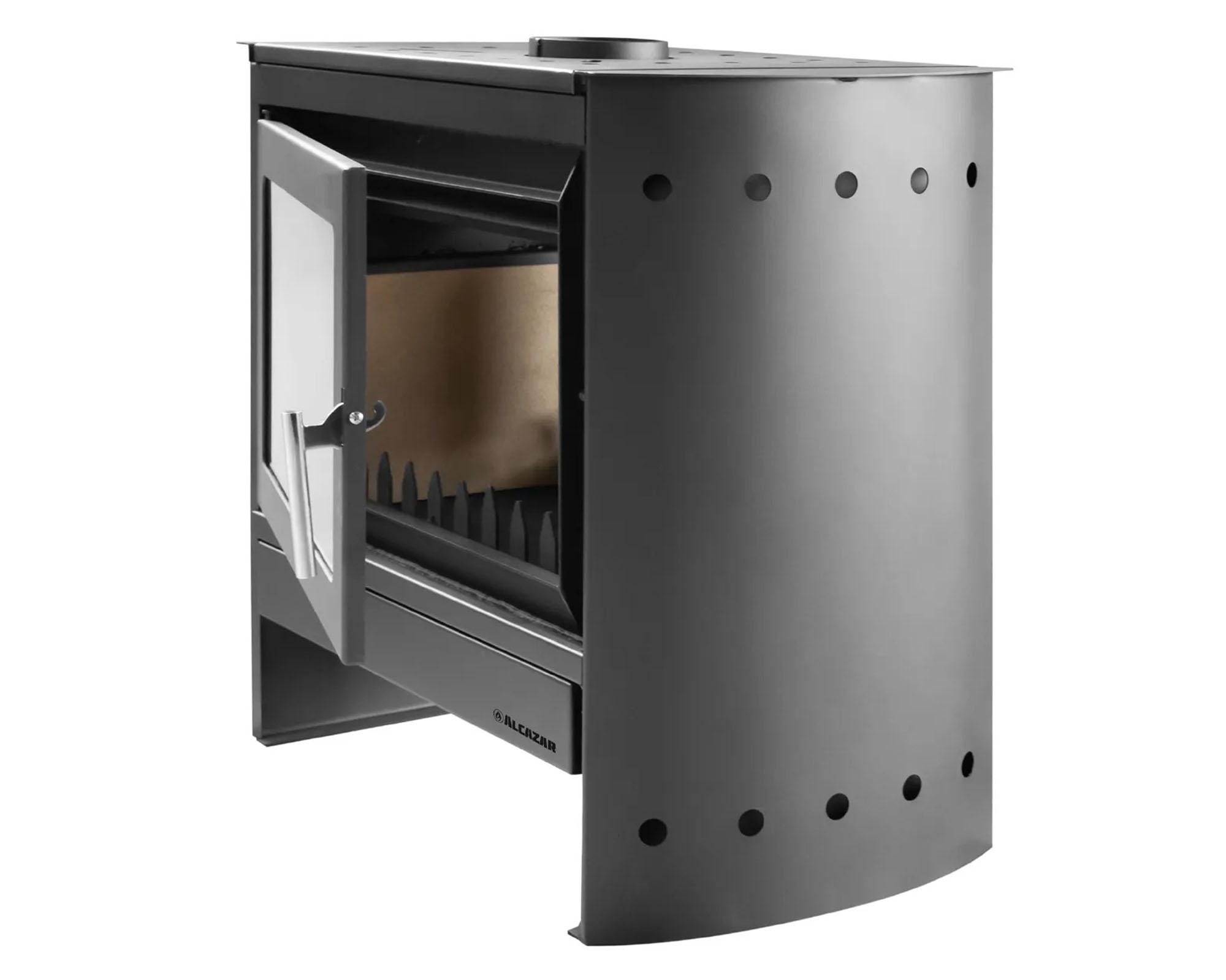 Estufa a leña Tirolesa 28 kW gris-2