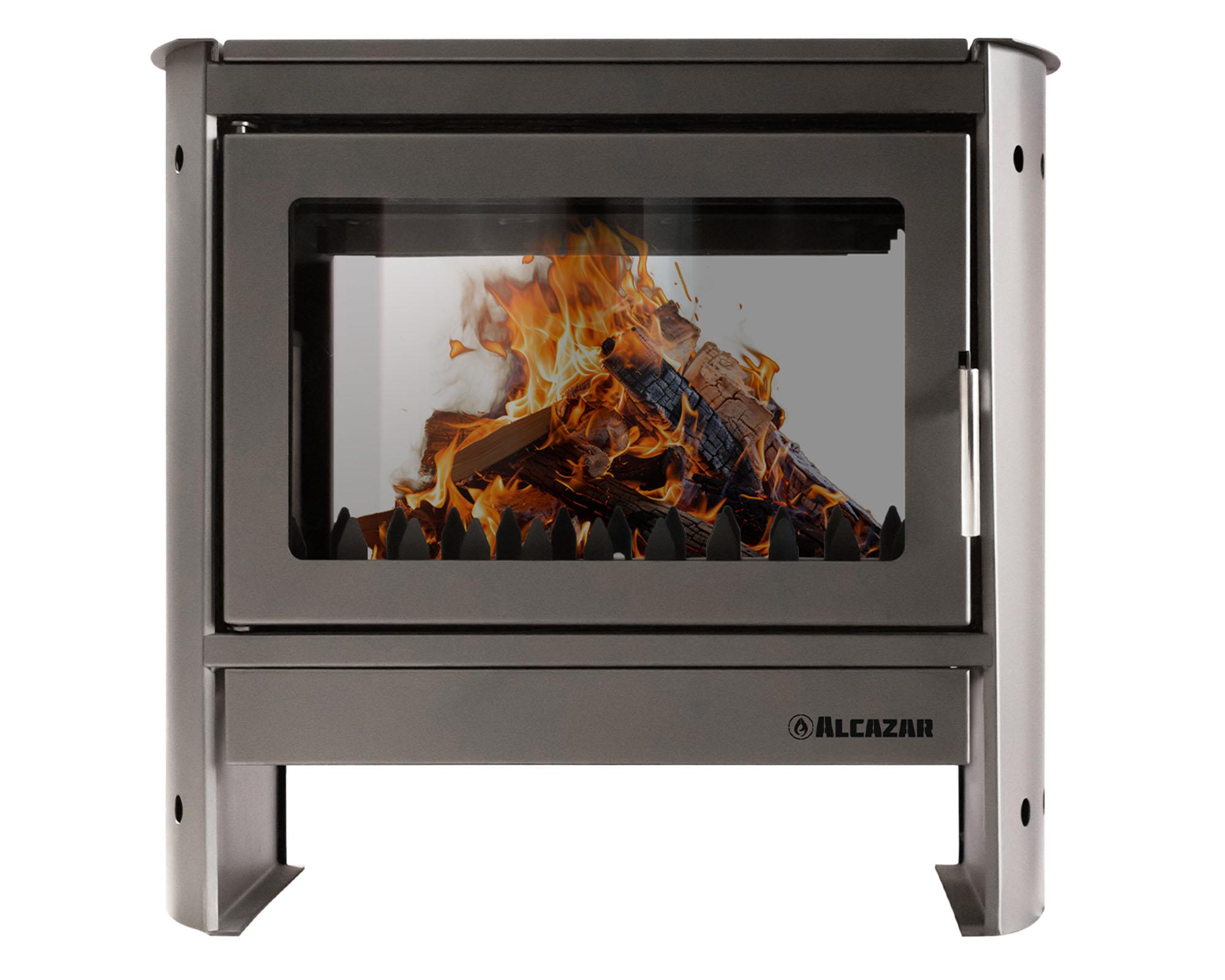 Estufa a leña Tirolesa 28 kW gris-0