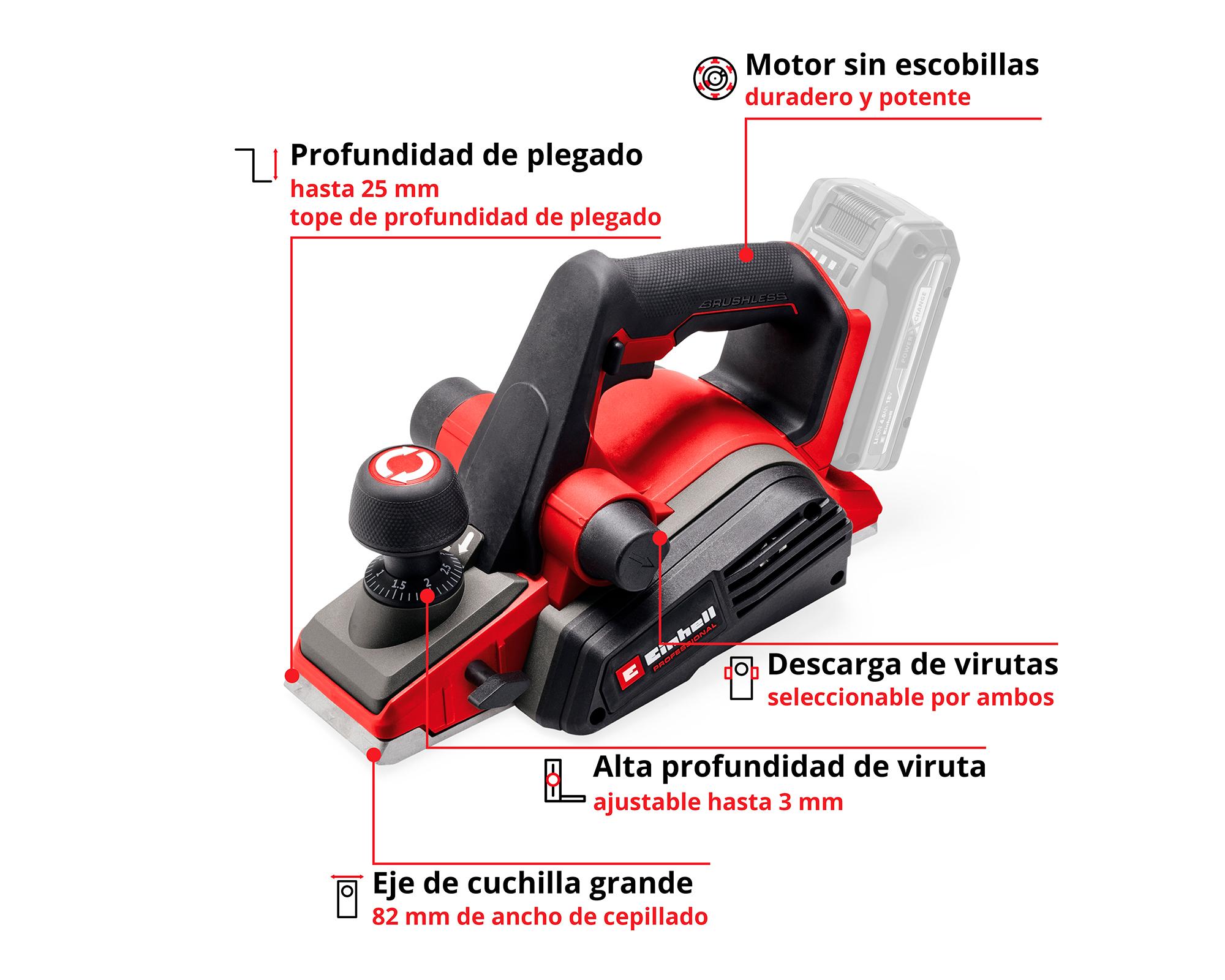 Cepillo inalámbrico TP-PL 18/3 Li BL  3 mm-3