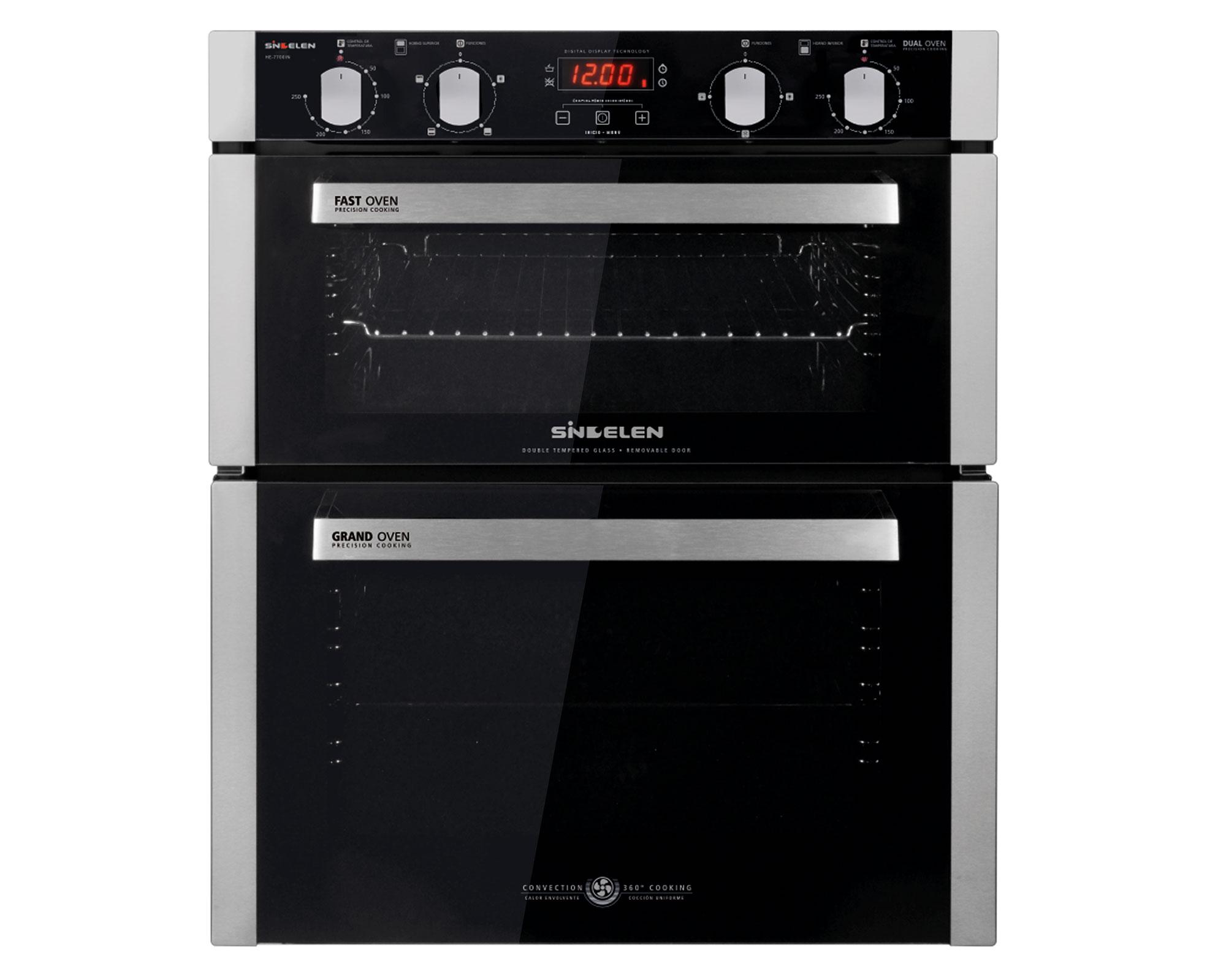 Horno eléctrico doble empotrable HE-7700IN gris 34/50 lt-0