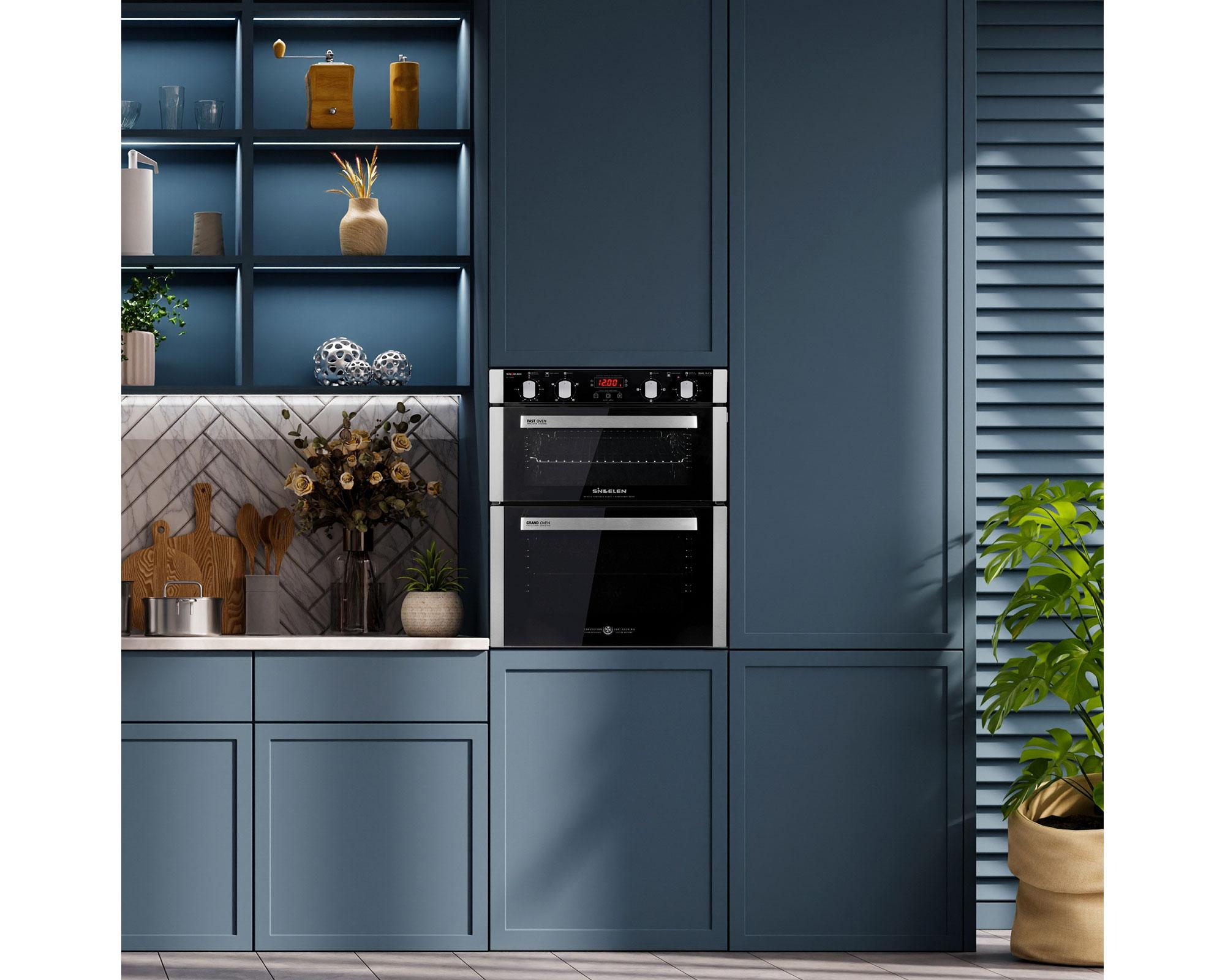 Horno eléctrico doble empotrable HE-7700IN gris 34/50 lt-3