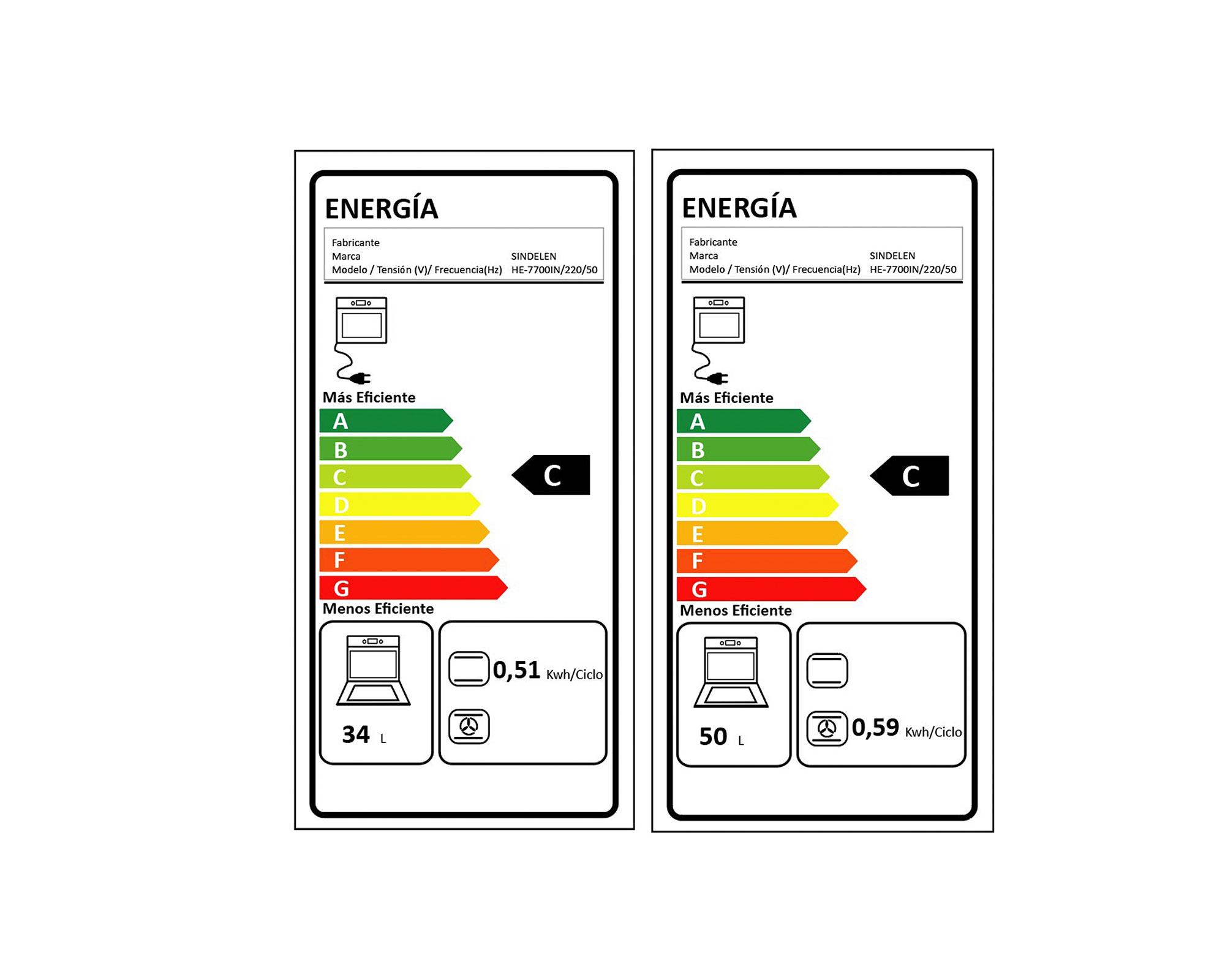 Horno eléctrico doble empotrable HE-7700IN gris 34/50 lt-5