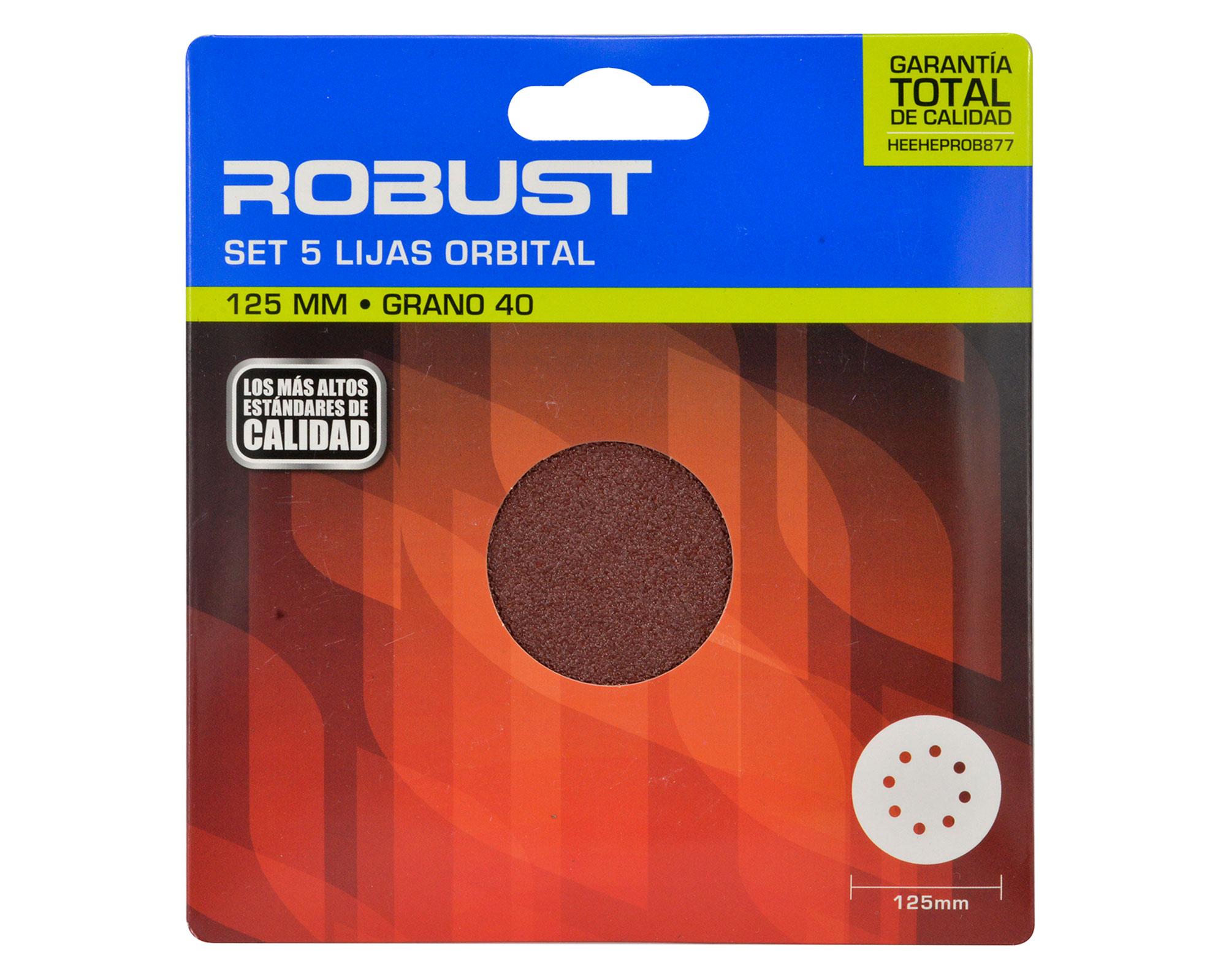 Lija orbital Grano 40 125 mm 5 unidades-0
