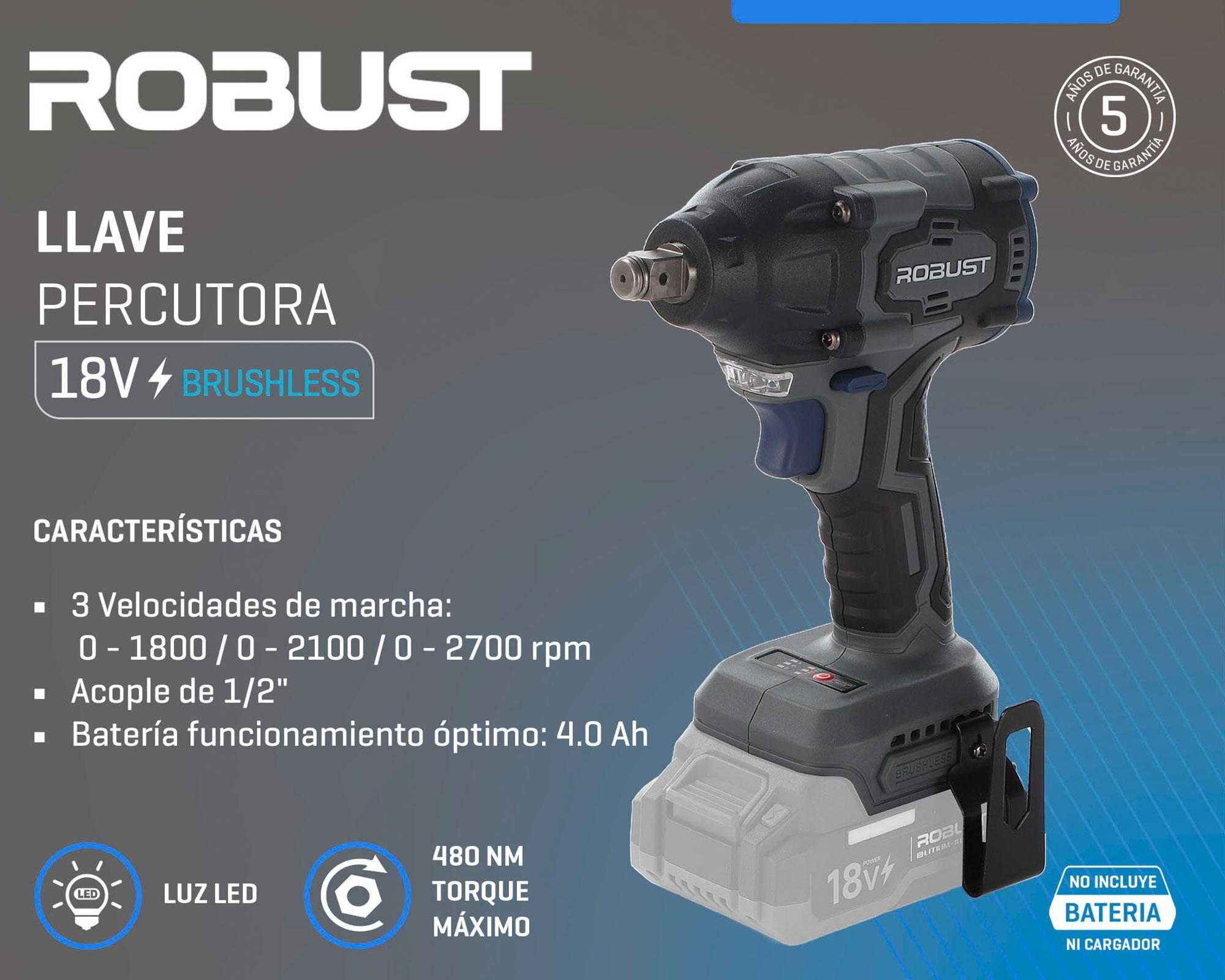 Llave percutora inalámbrica 18V 480 Nm-5
