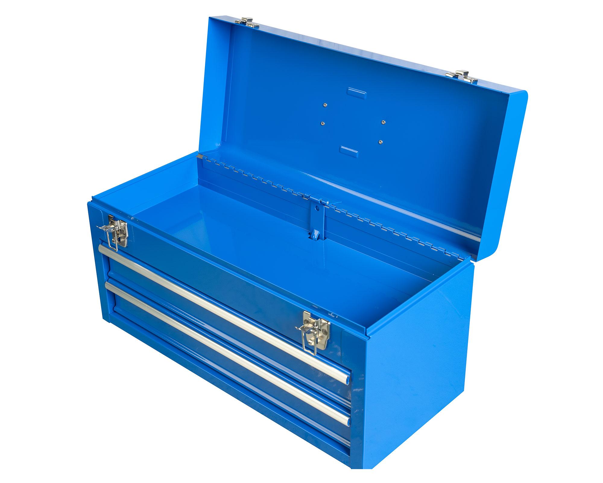 Caja organizadora herramientas 2 cajones azul-2