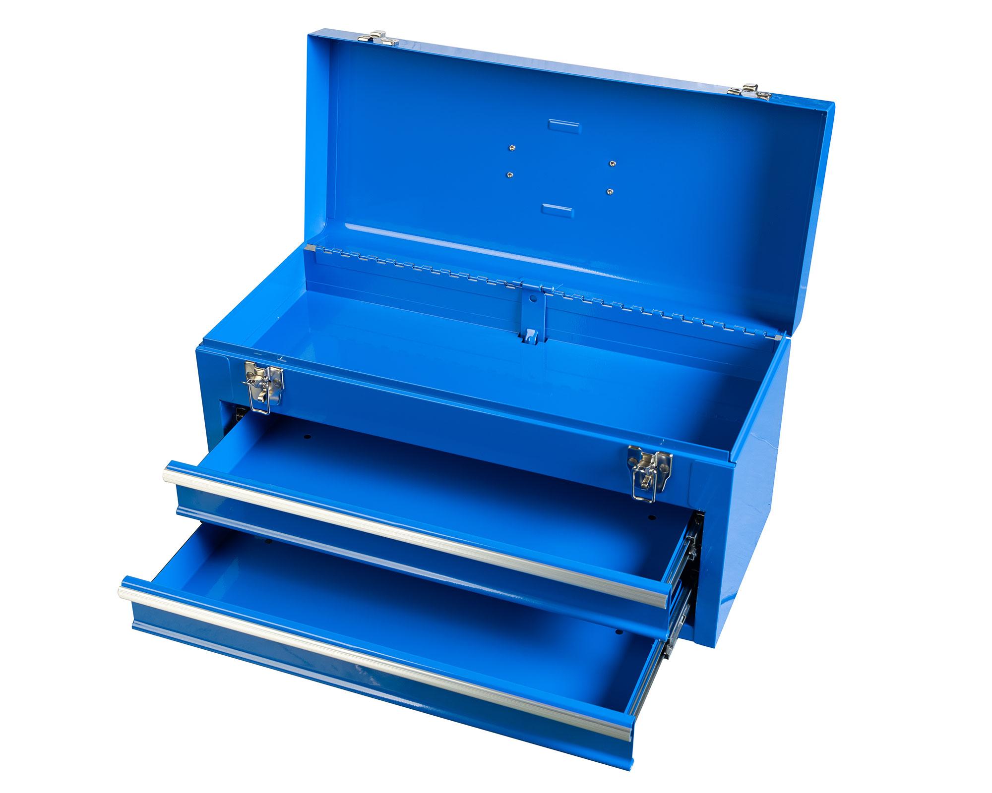 Caja organizadora herramientas 2 cajones azul-3