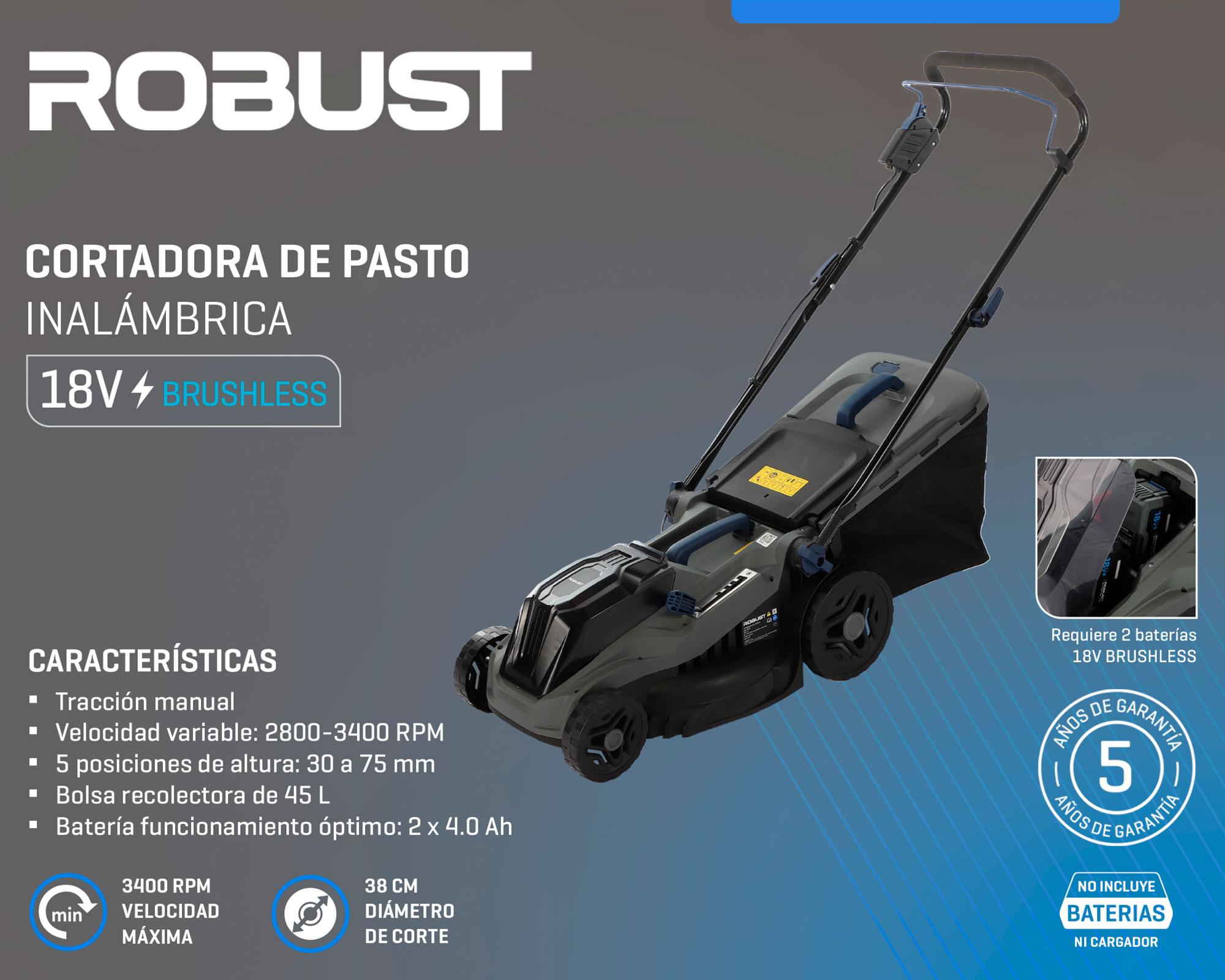 Cortadora pasto inalámbrica 38 cm-5