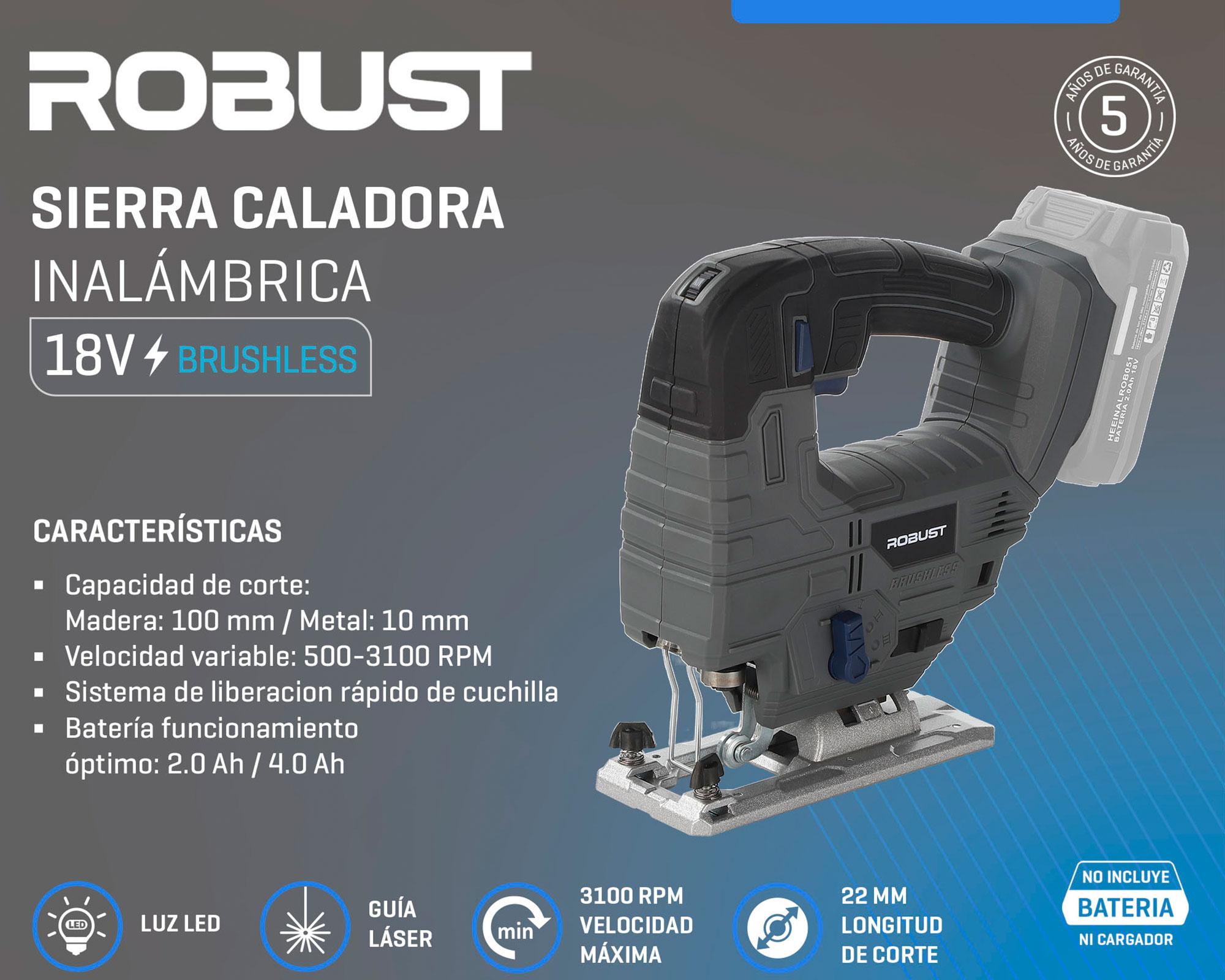 Sierra caladora inalámbrica 22mm 18V-5