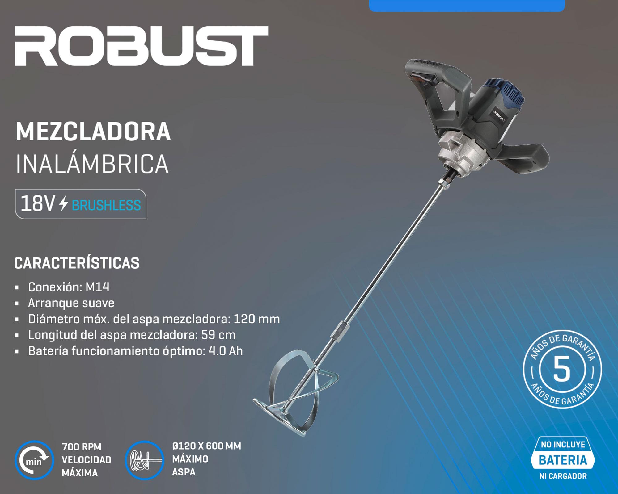 Mezcladora inalámbrica 18V 114 mm-5