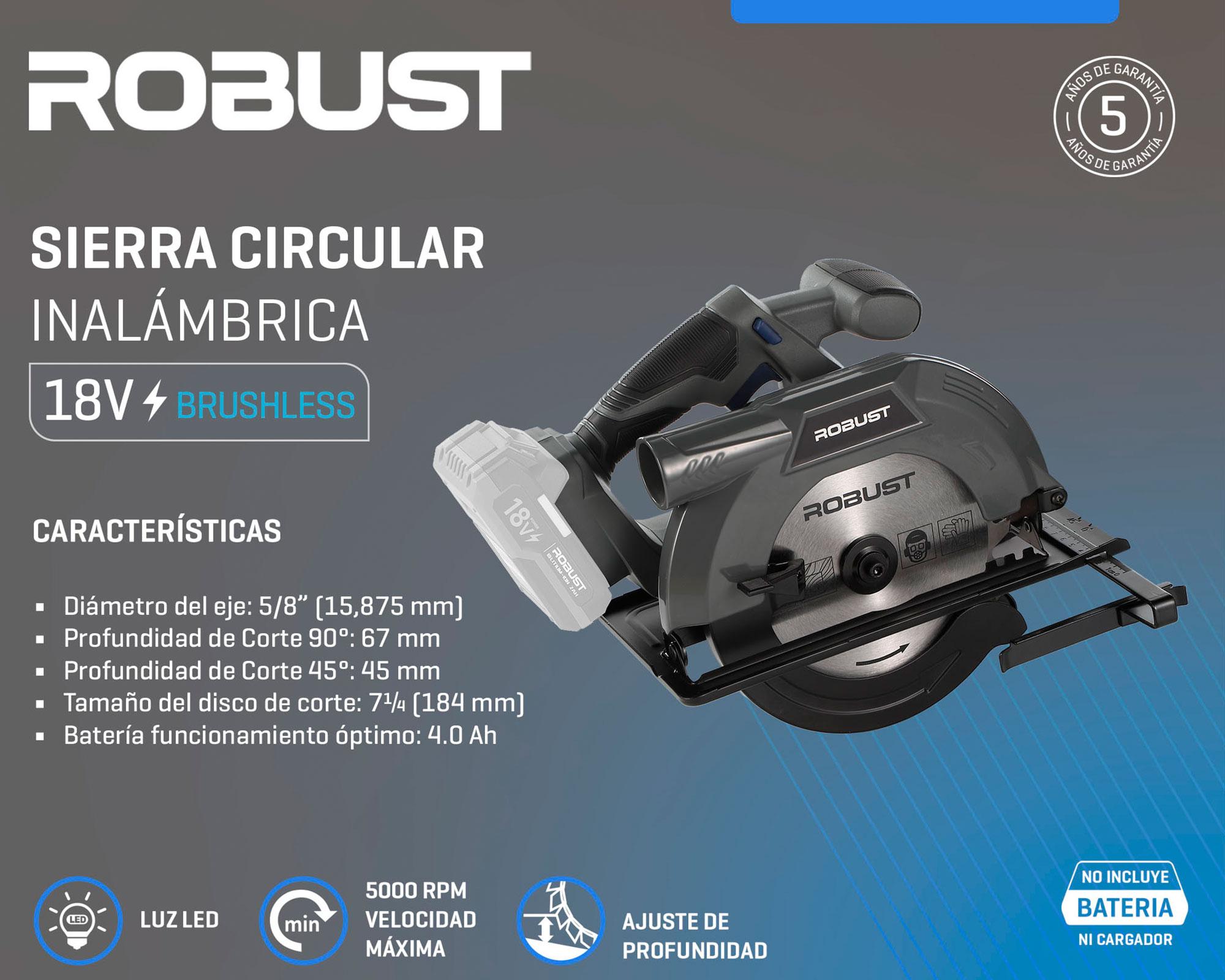 Sierra circular inalámbrico 18V 185 mm-5