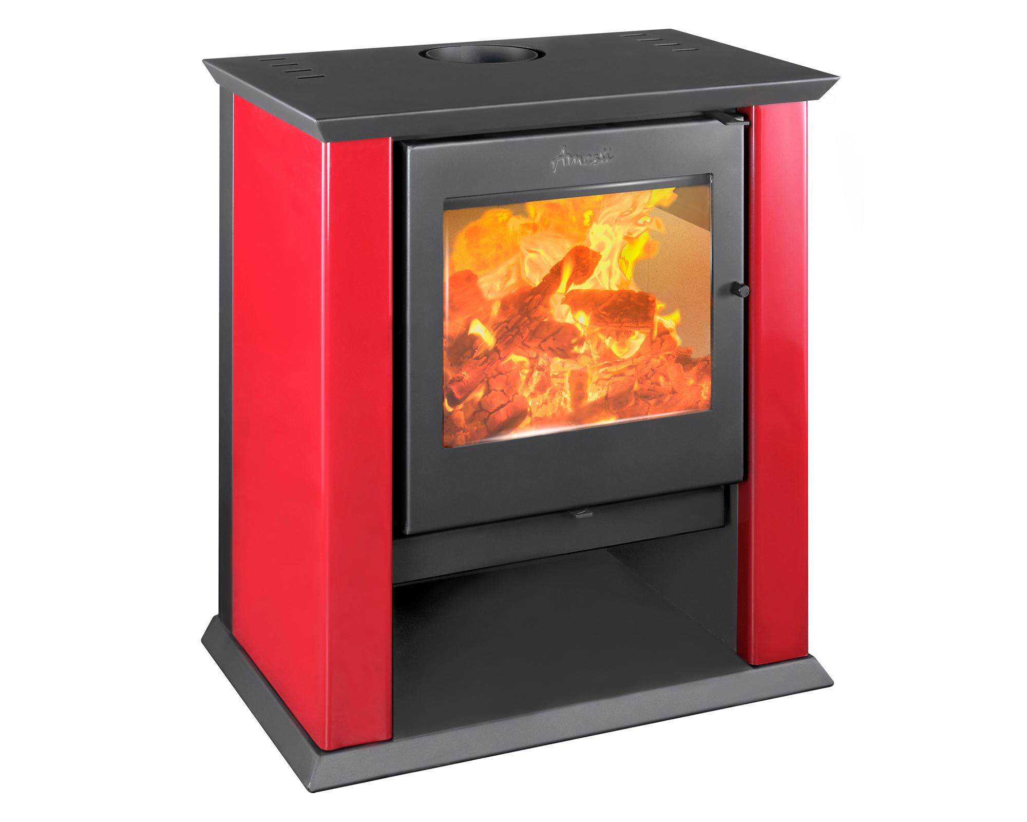 Estufa a leña Classic 500 13kW rojo + kit Instalación-1