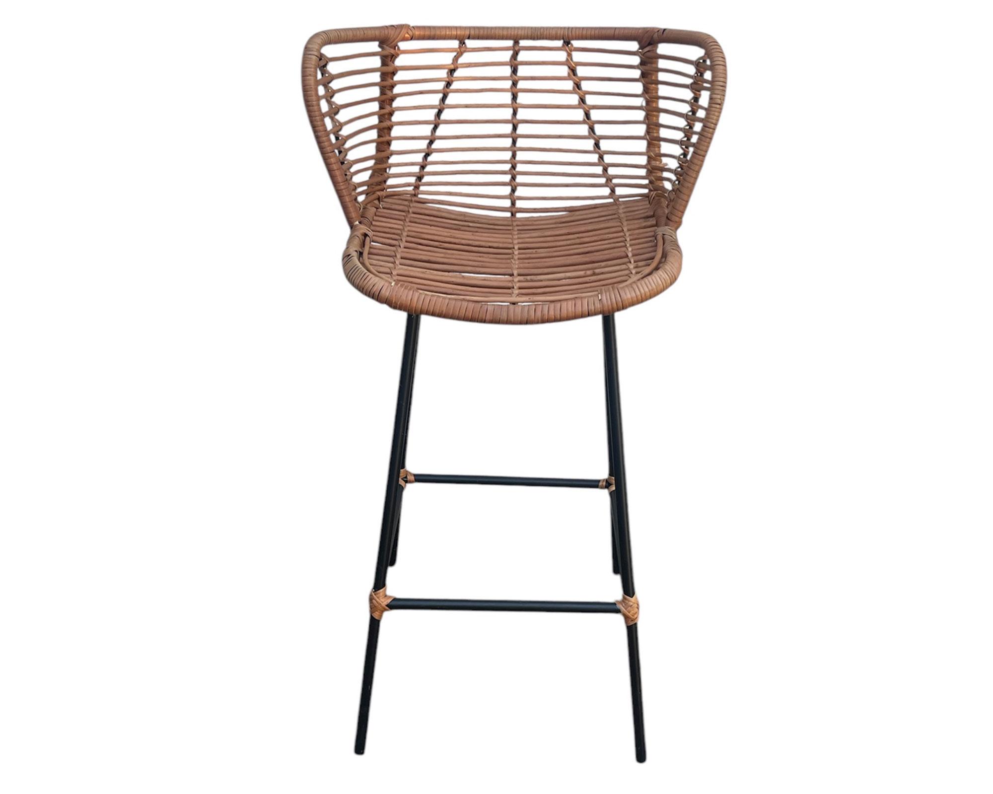 Taburete Mimbre curvo natural 90 cm-0