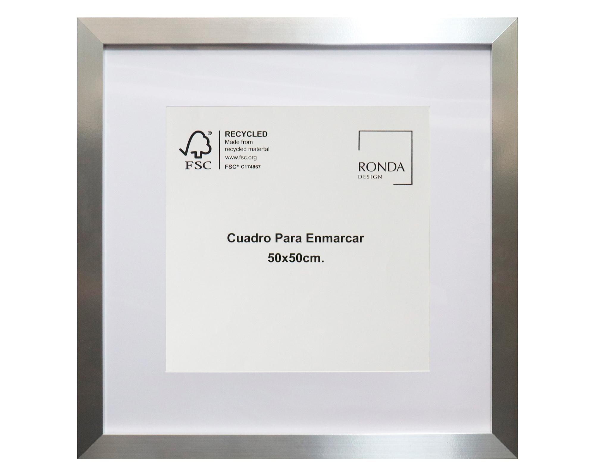 Cuadro para enmarcar 50x50 cm plata-0