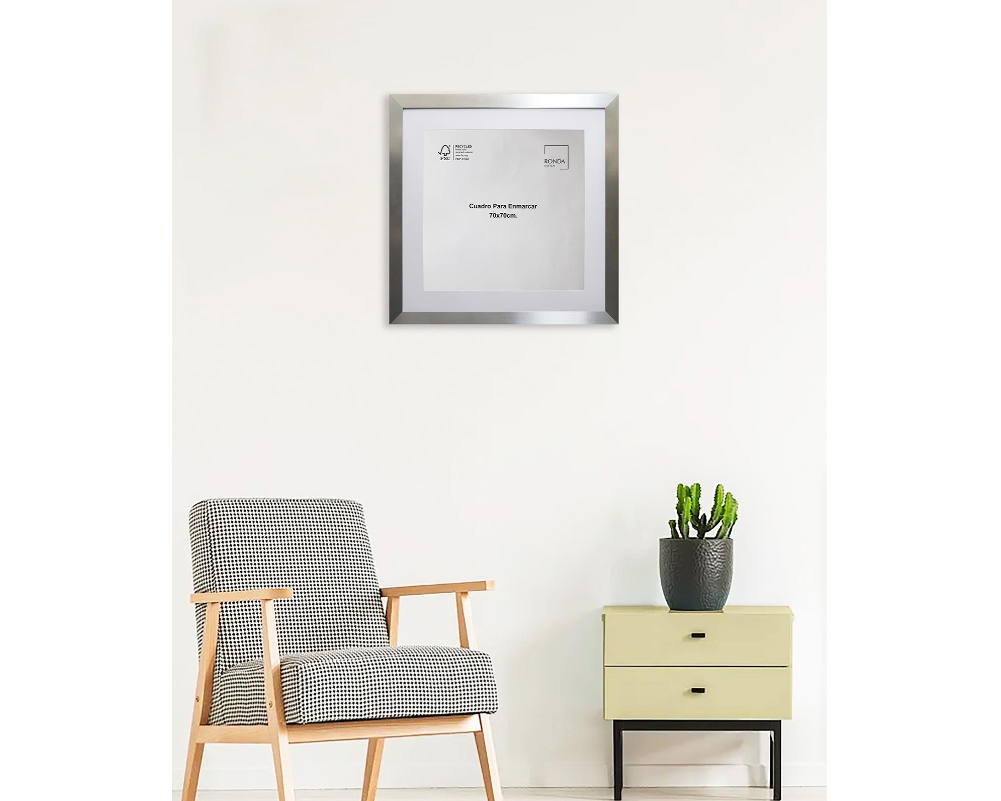 Cuadro para enmascarar 70x70 cm plata-2