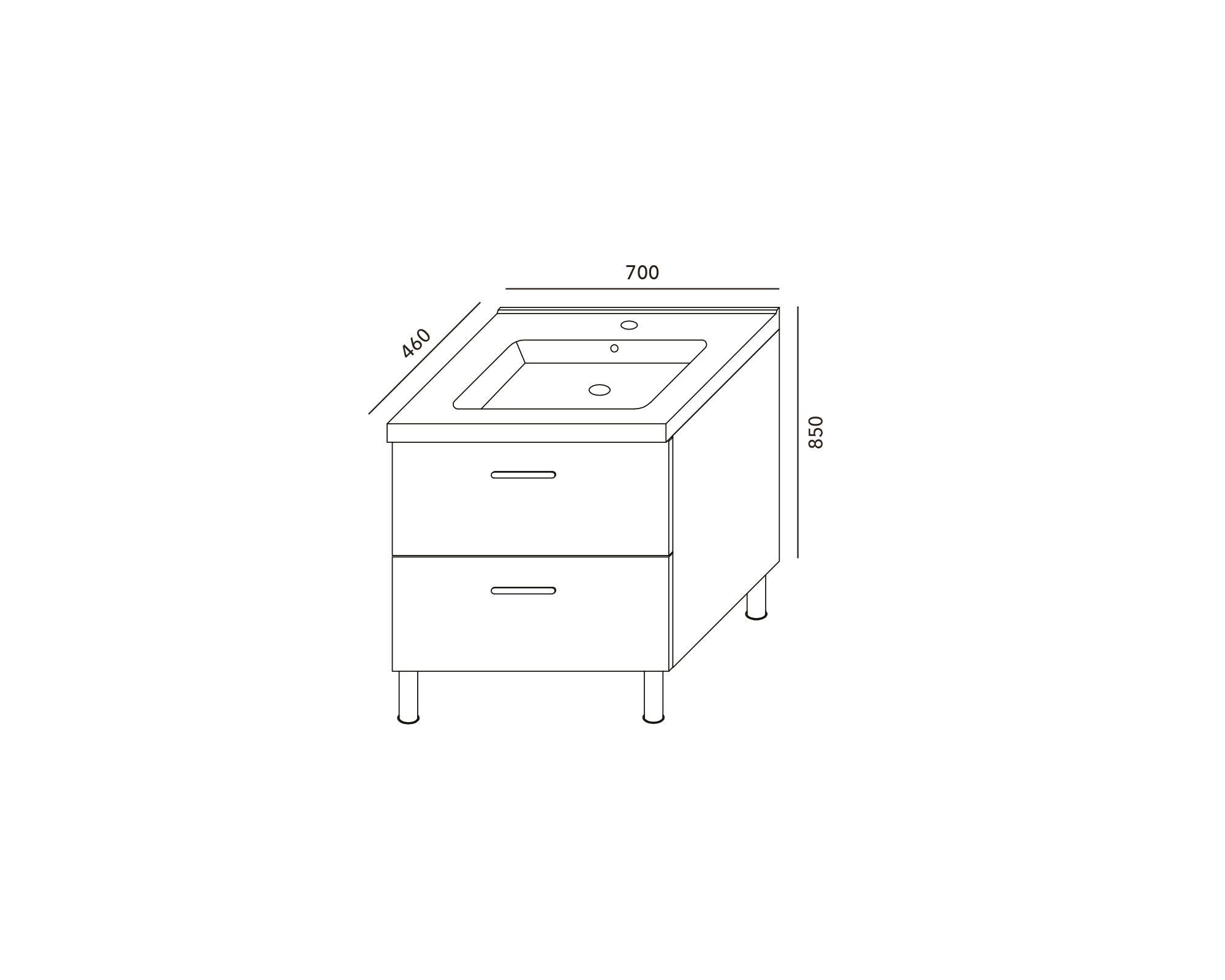 Mueble vanitorio 70x46x85cm Peta-3