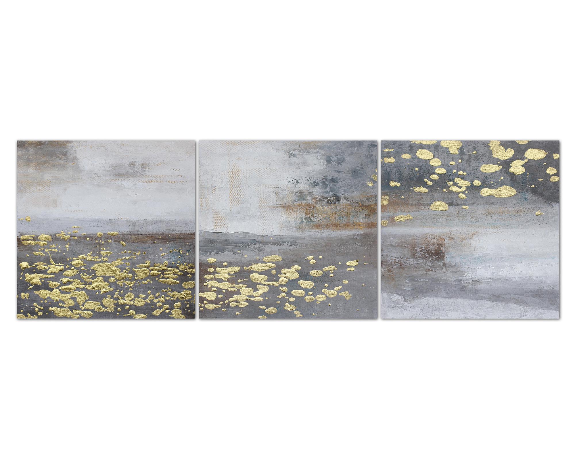 Cuadro oleo Tríptico moderno 40x120 cm-0