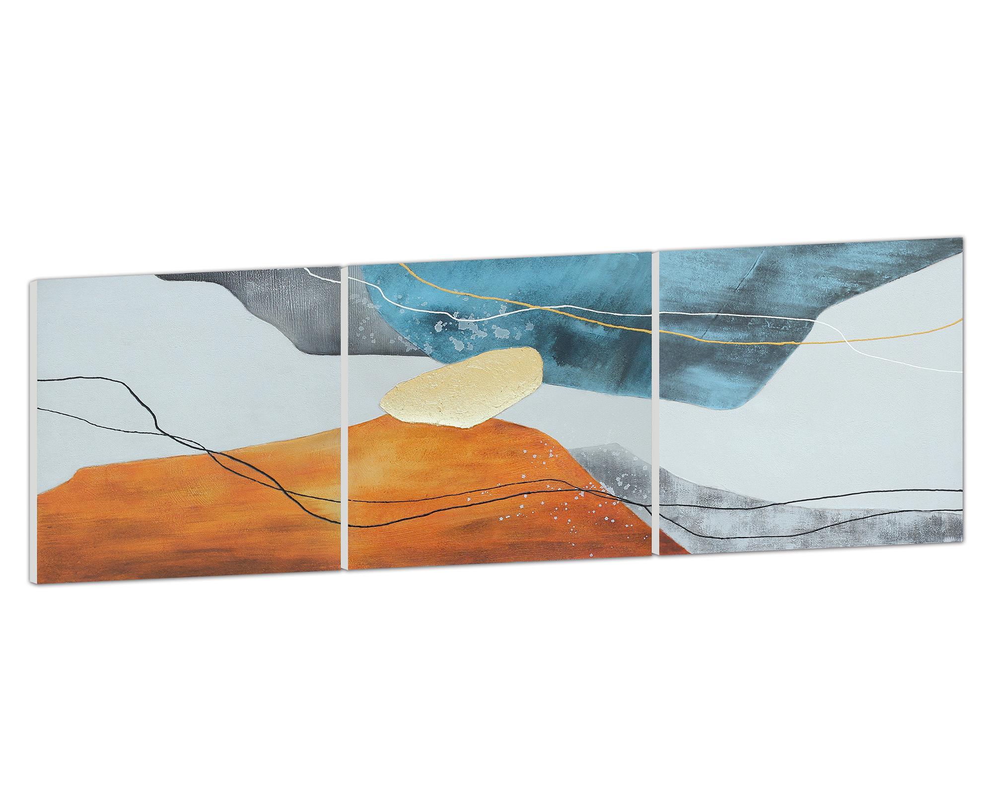 Cuadro oleo Tríptico colores 40x120 cm-1