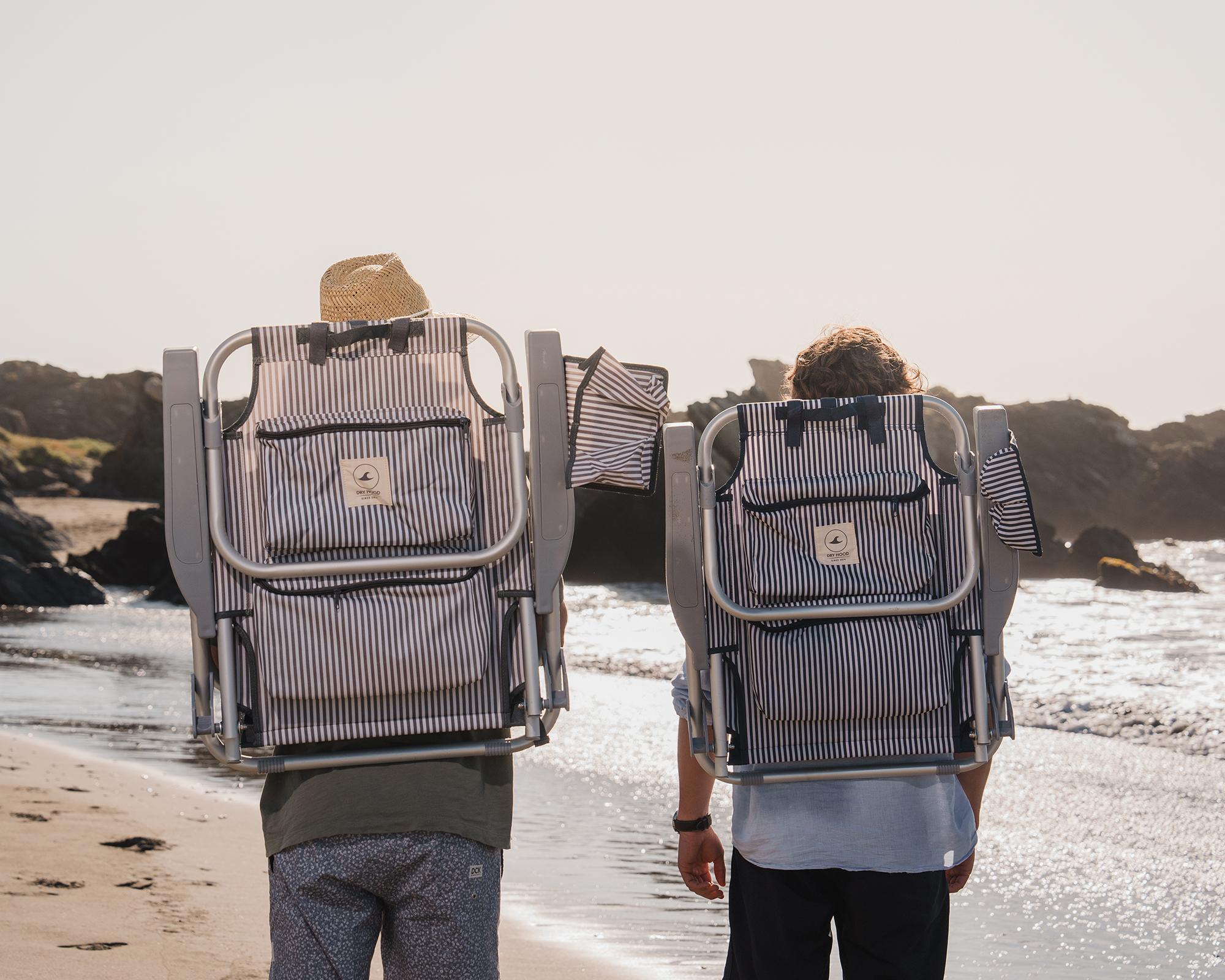 Silla de playa plegable Traveler lineas gris-3