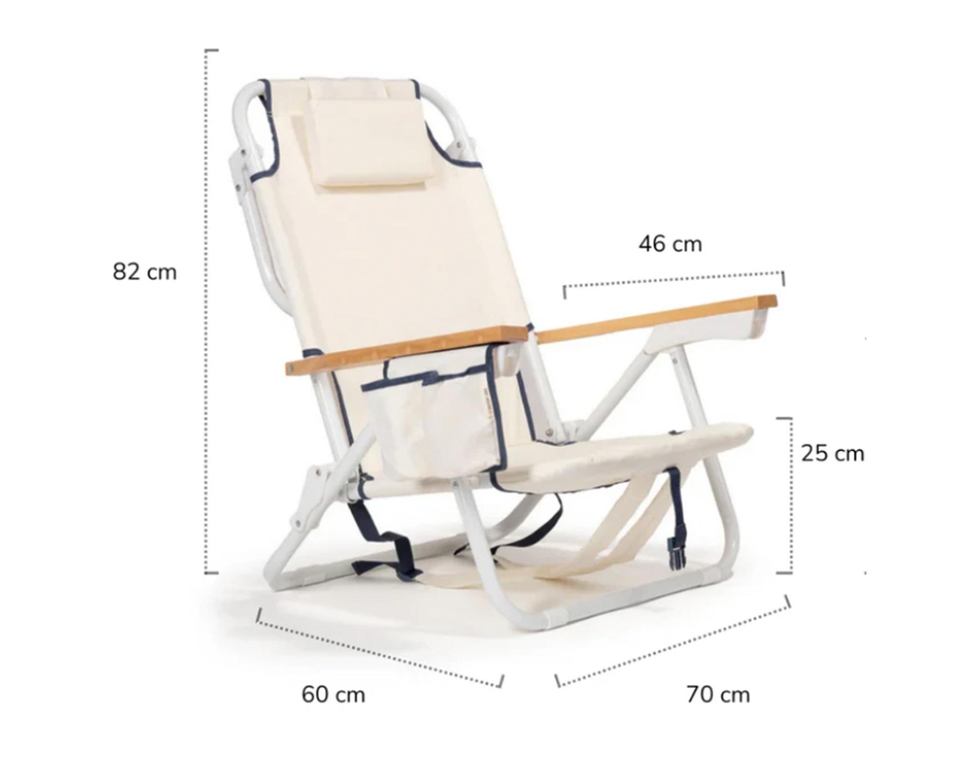 Silla de playa plegable Traveler vintage crema-4