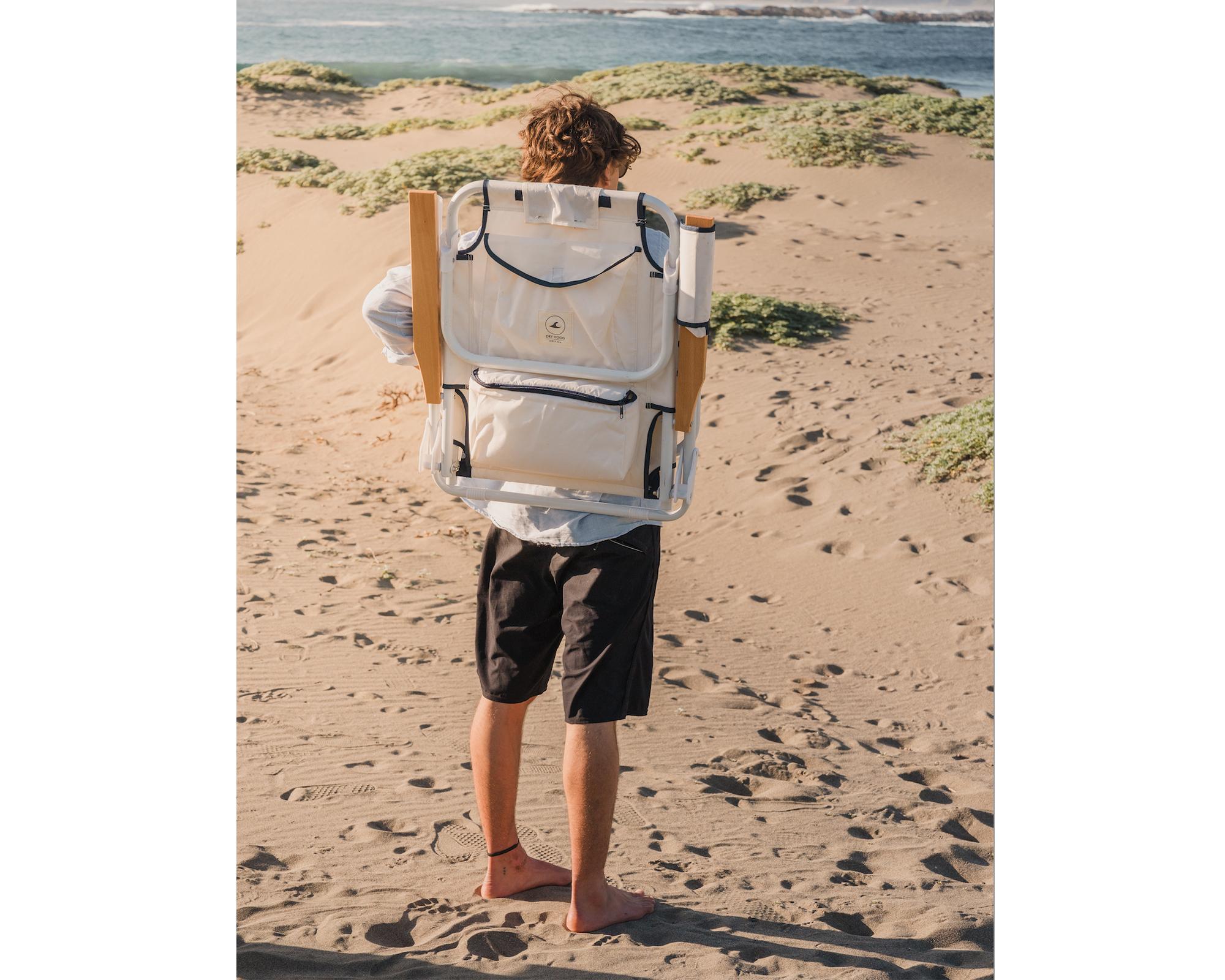 Silla de playa plegable Traveler vintage crema-3