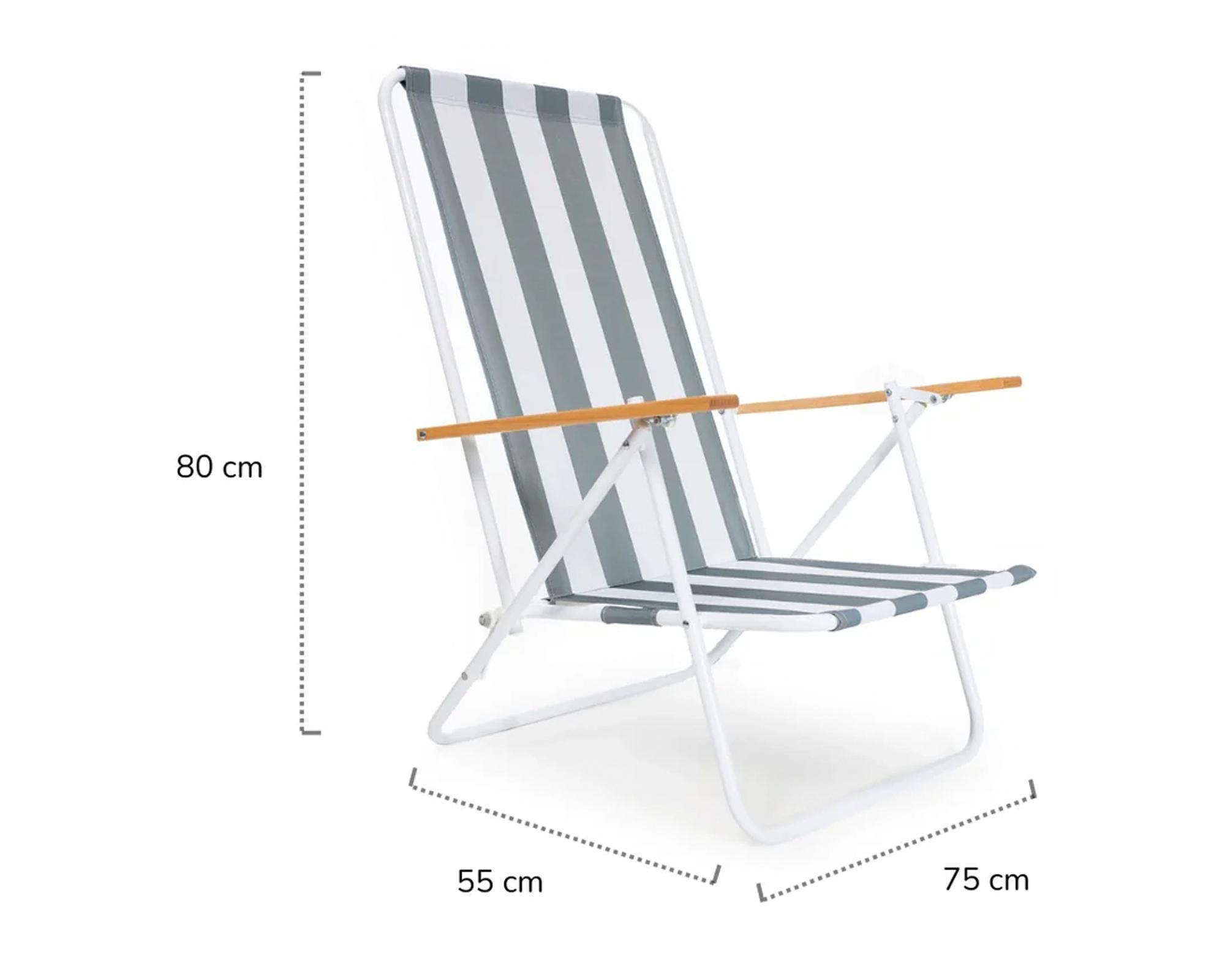 Silla de playa plegable Confort líneas verde-4
