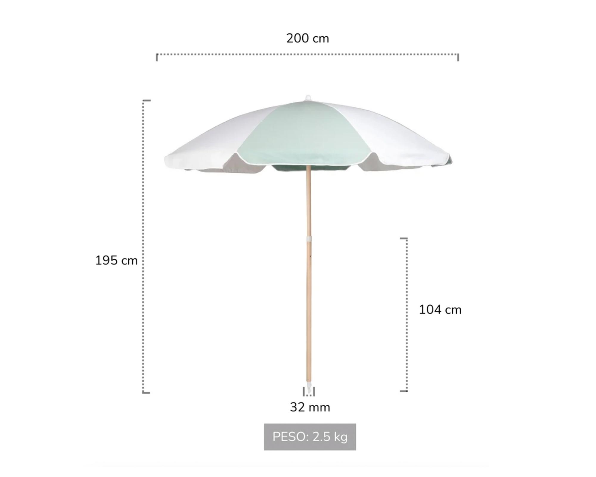 Quitasol Classic verde 2 m-4
